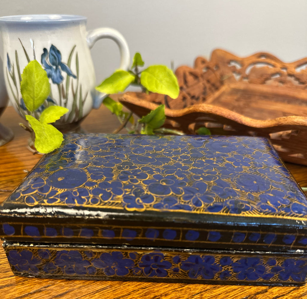 Blue Kashmir Paper Mache Box