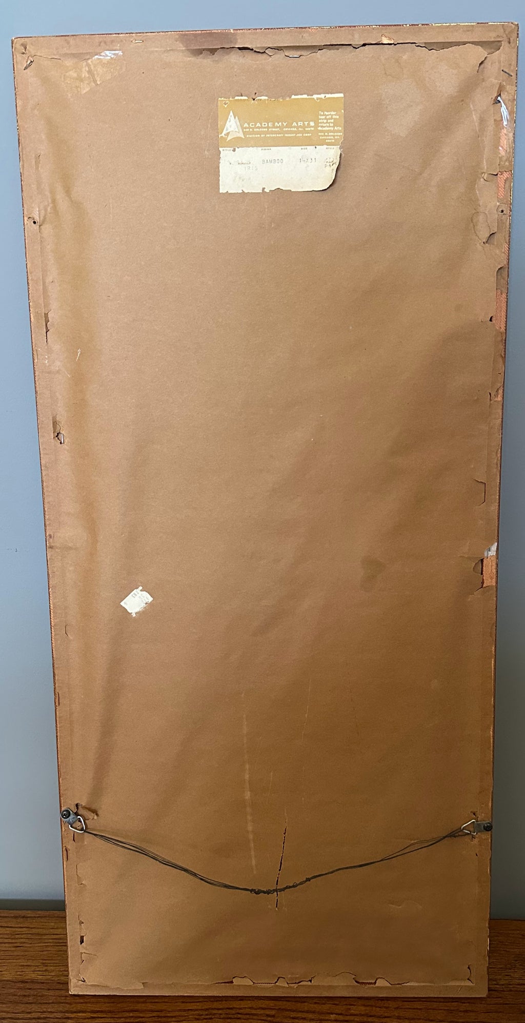 Academy of Arts – Vintage Print of Irises at Yatsuhashi by Ogata Korin (After the 6-Panel Screen, Presented in Gold Bamboo-Style Frame)