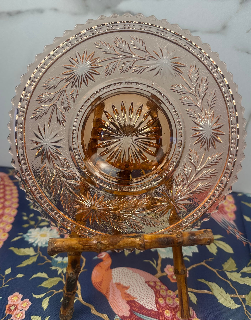 Pink Depression Glass 7½" Plate – "Strawflower" Imperial Glass Company | Circa 1935–1949
