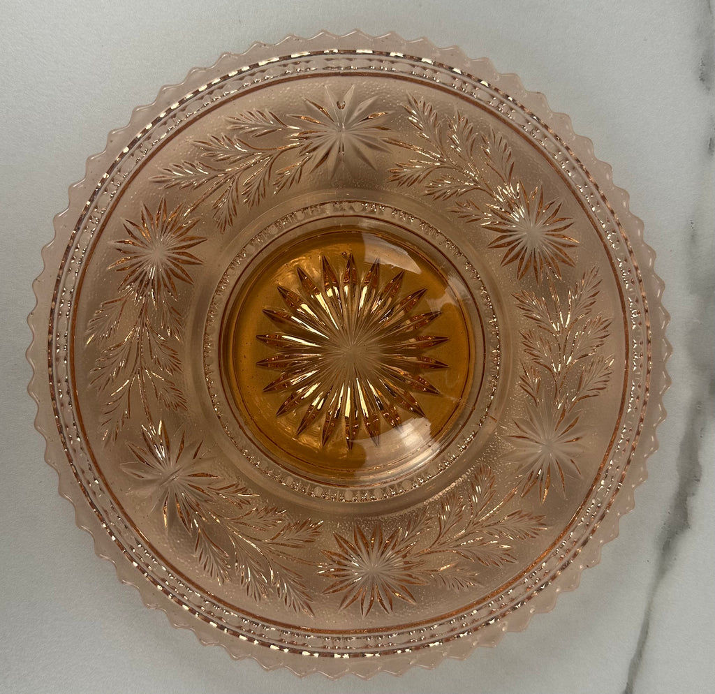 Pink Depression Glass 7½" Plate – "Strawflower" Imperial Glass Company | Circa 1935–1949