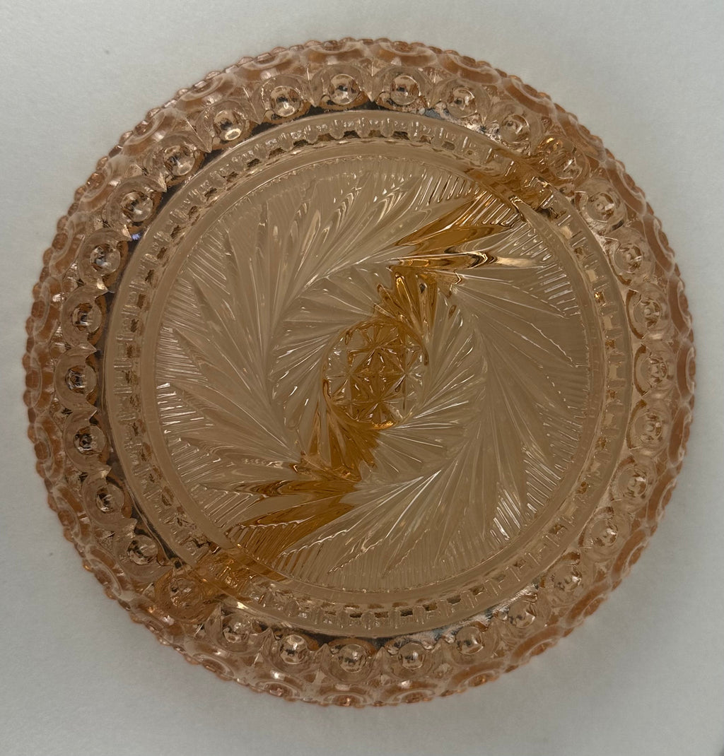 Vintage Pink Depression Glass 6¼" Divided Relish Bowl Unknown Maker & Pattern | Circa 1930s–1940s