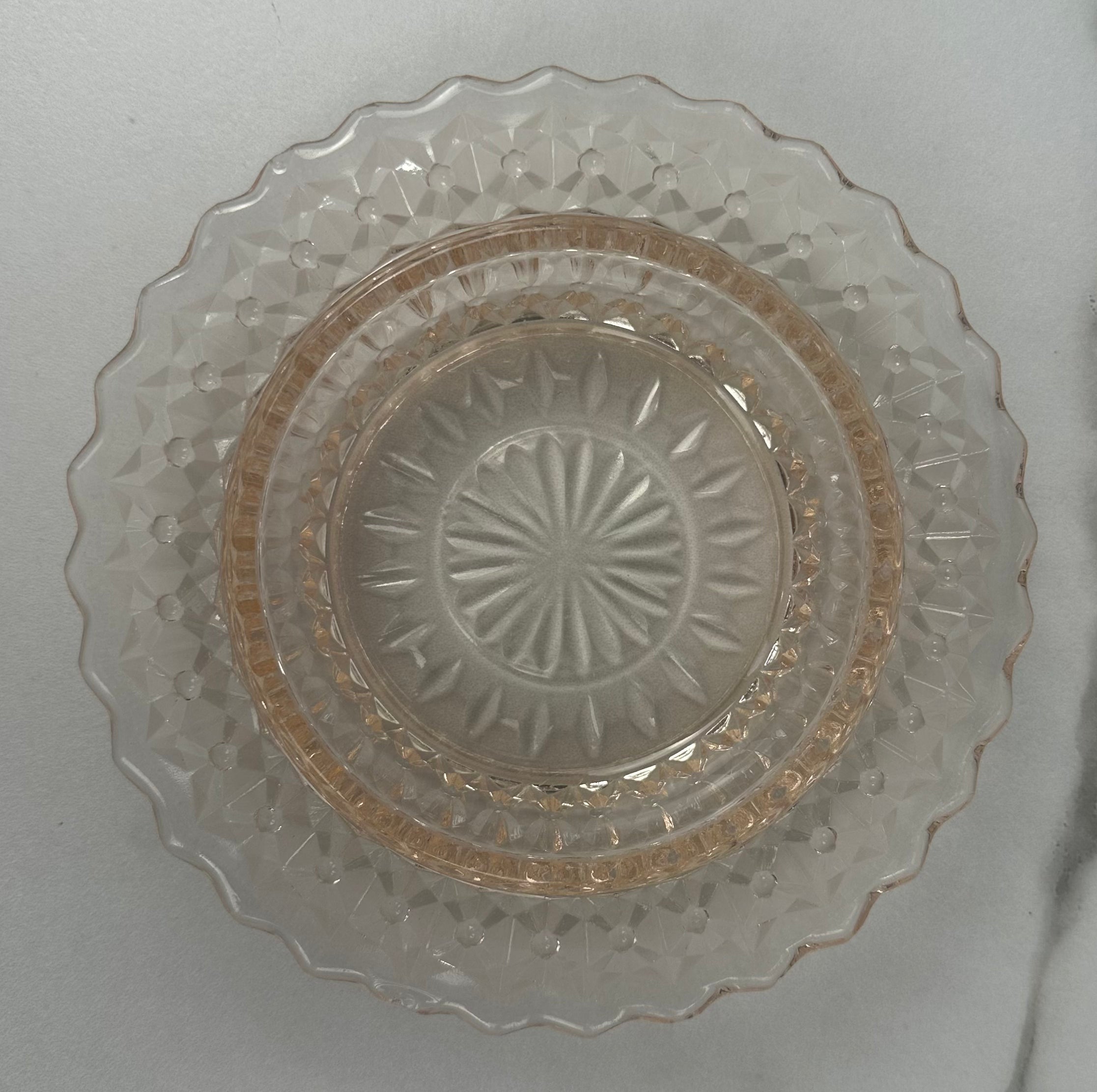 Pink Depression Glass 6" Butter Dish – Holiday “Buttons & Bows” Jeannette Glass Company | Circa 1947–1949