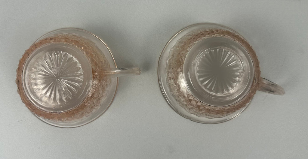 Set of 2 Pink Depression Glass Cups – “Miss America” Anchor Hocking | Circa 1935–1938