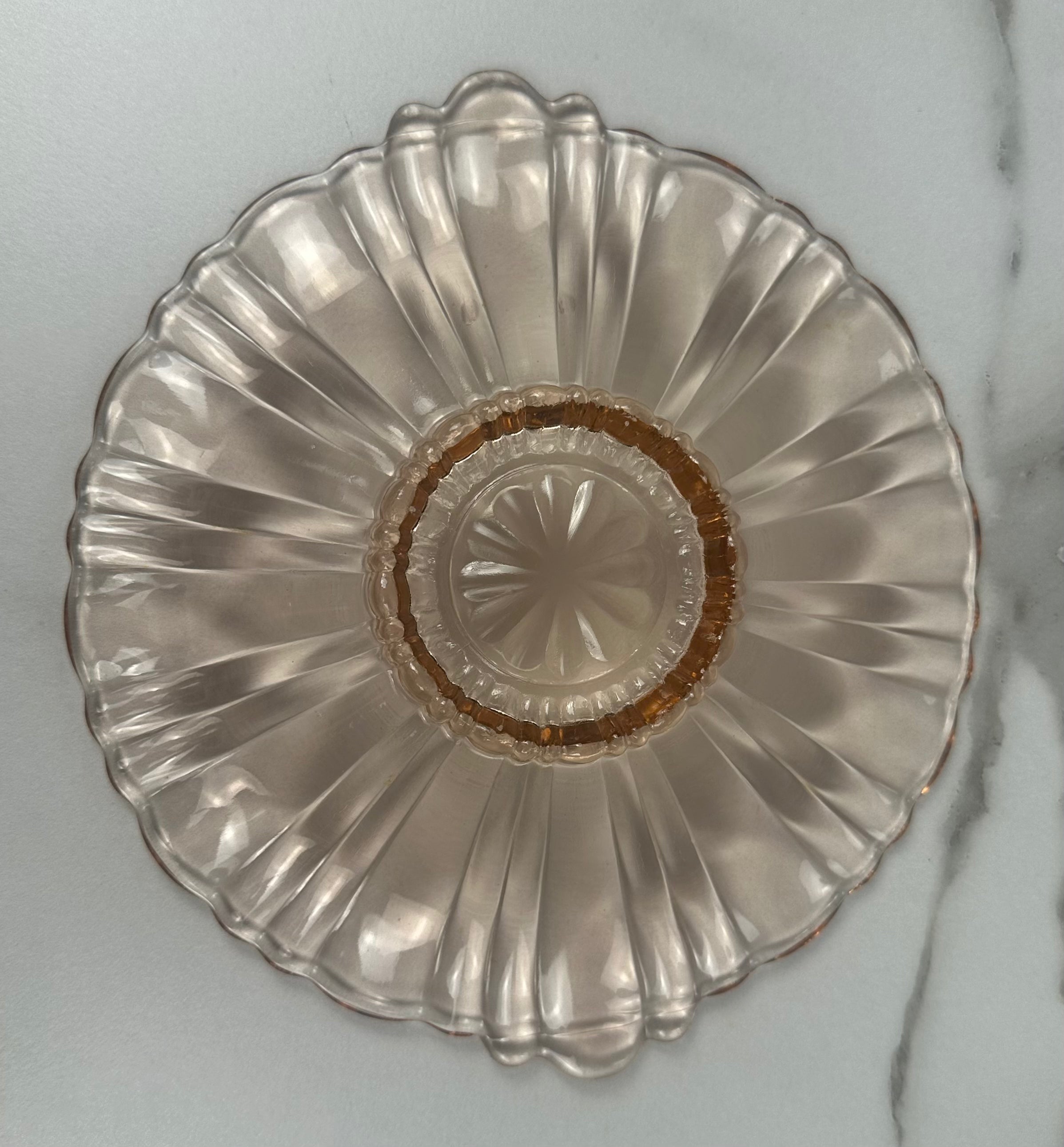 Pink Depression Glass Pedestal Candy Bowl – Tab Handled  Old Café Pattern | Anchor Hocking |