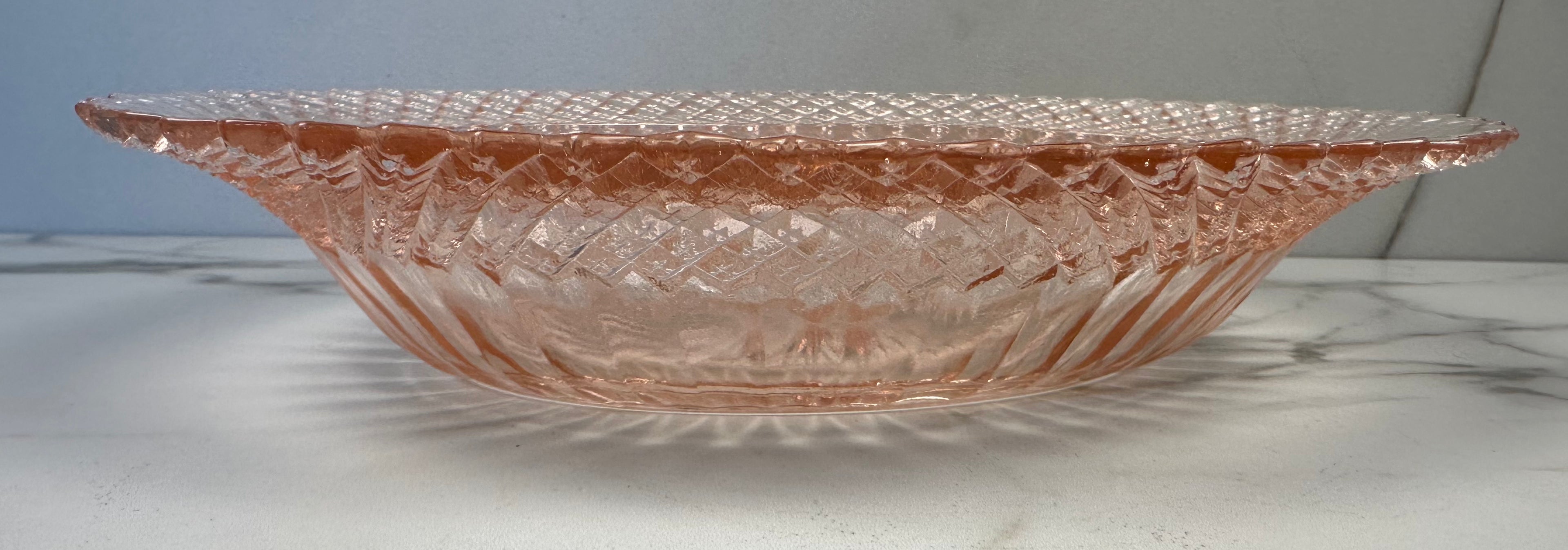 Pink Depression Glass Oblong Dish – “Miss America” Anchor Hocking Company | Circa 1935-1938