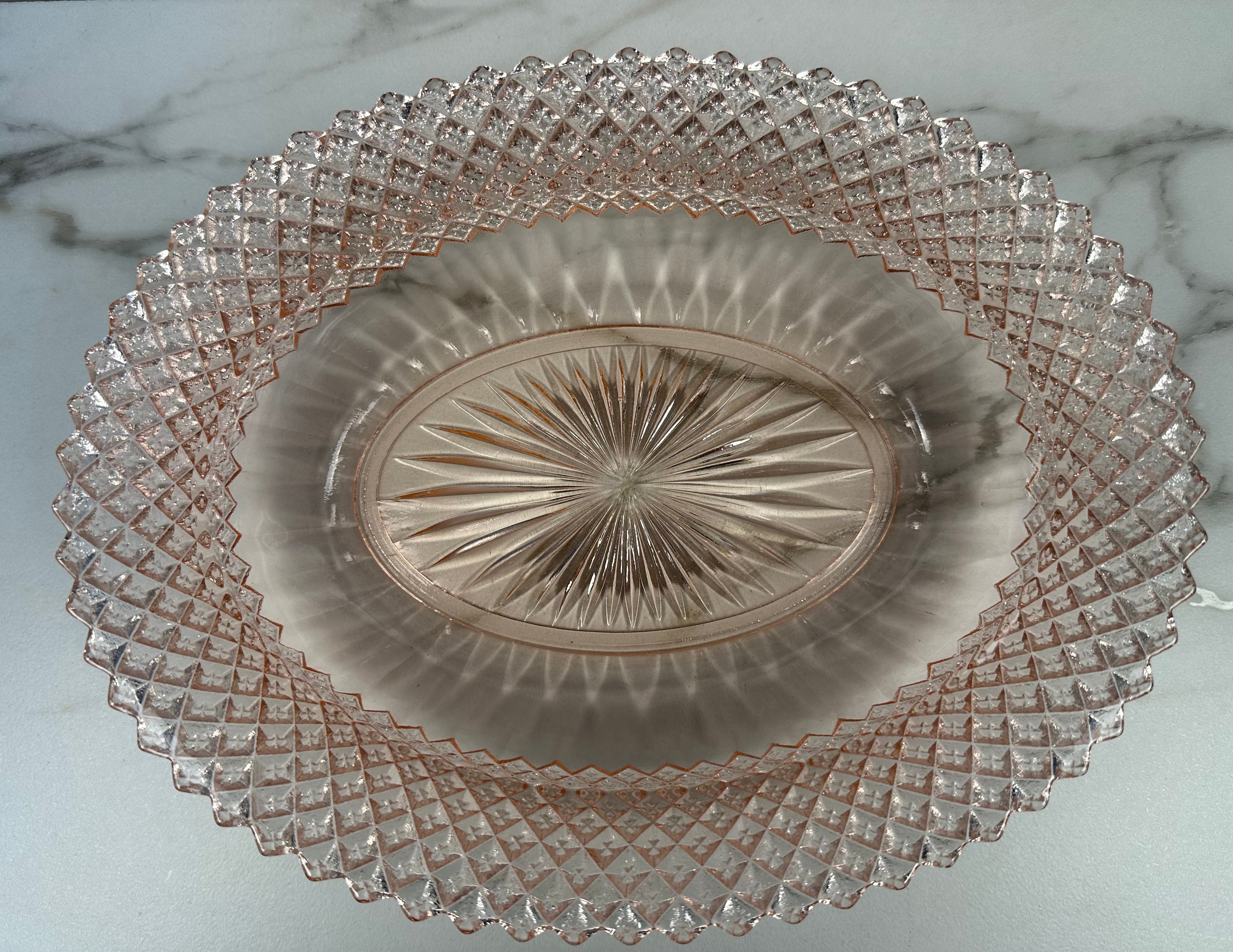 Pink Depression Glass Oblong Dish – “Miss America” Anchor Hocking Company | Circa 1935-1938