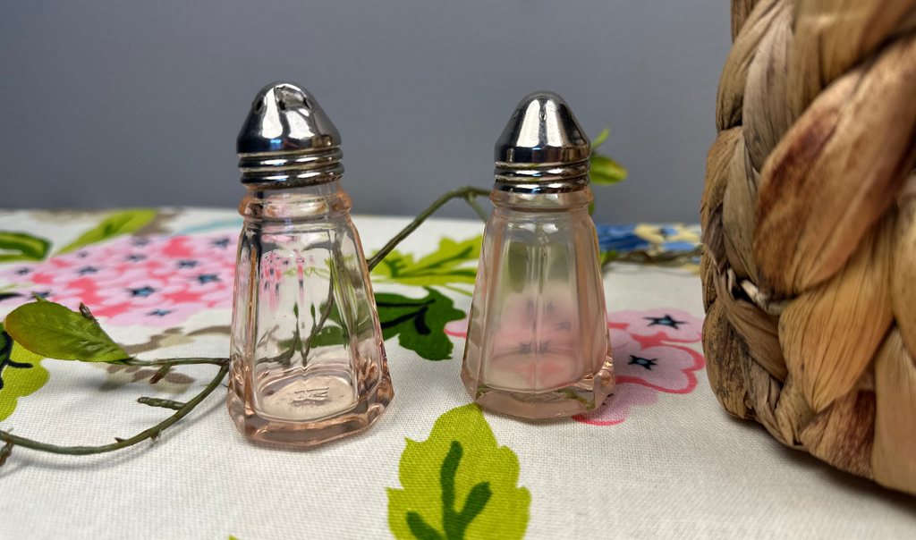 Pink Depression Glass Salt and Pepper Shakers - Hazel Atlas