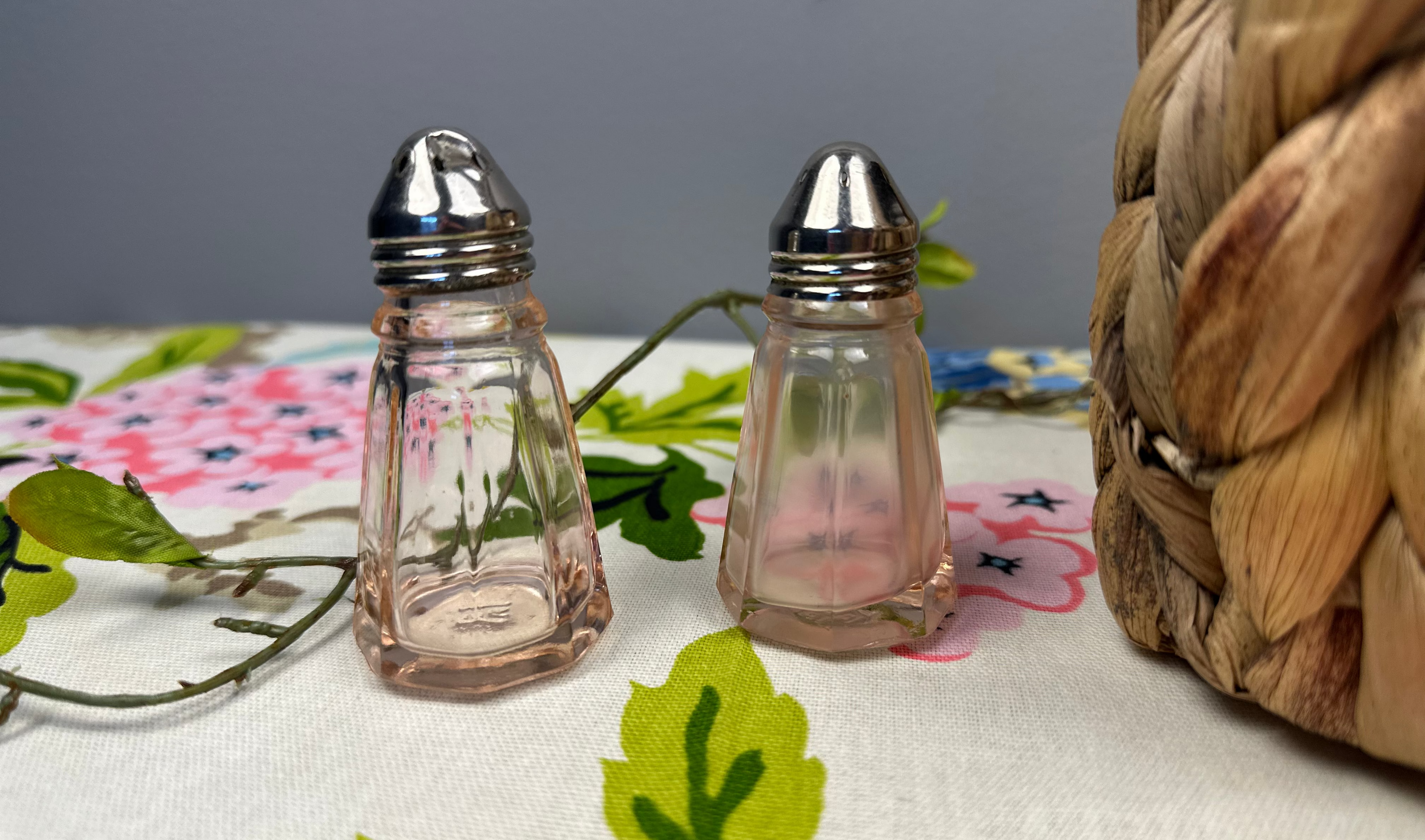 Pink Depression Glass Salt and Pepper Shakers - Hazel Atlas