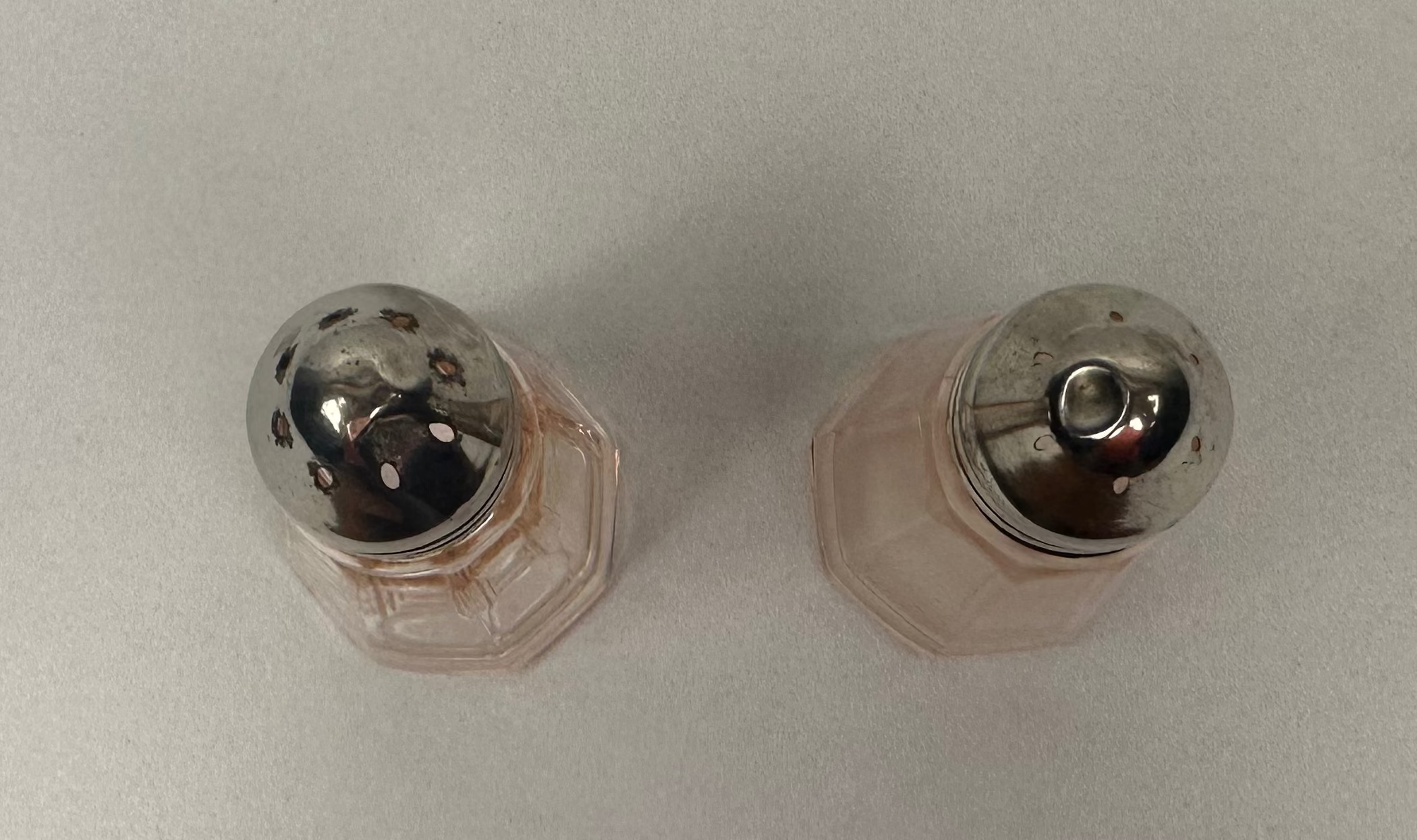 Pink Depression Glass Salt and Pepper Shakers - Hazel Atlas