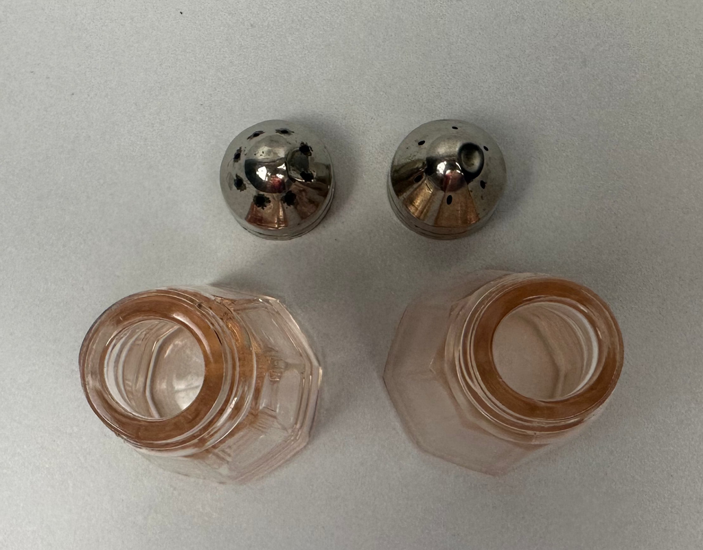 Pink Depression Glass Salt and Pepper Shakers - Hazel Atlas