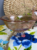 Pink Depression Glass Pedestal Bowl -  “Madrid” Jeannette Glass  | Circa 1932-1939