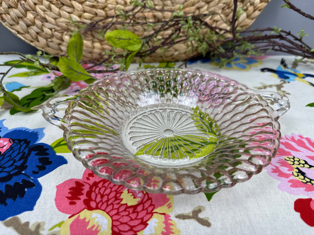Pink Depression Glass Bowl -  “Honeycomb” Indiana Glass | Circa 1925-1937