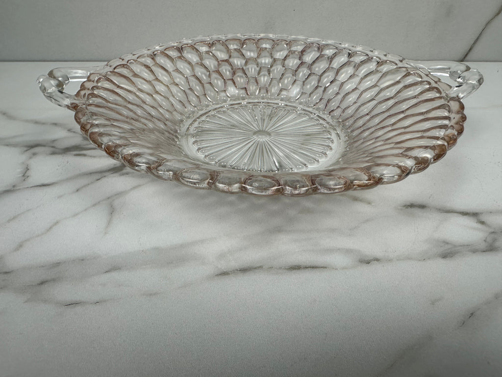 Pink Depression Glass Bowl -  “Honeycomb” Indiana Glass | Circa 1925-1937