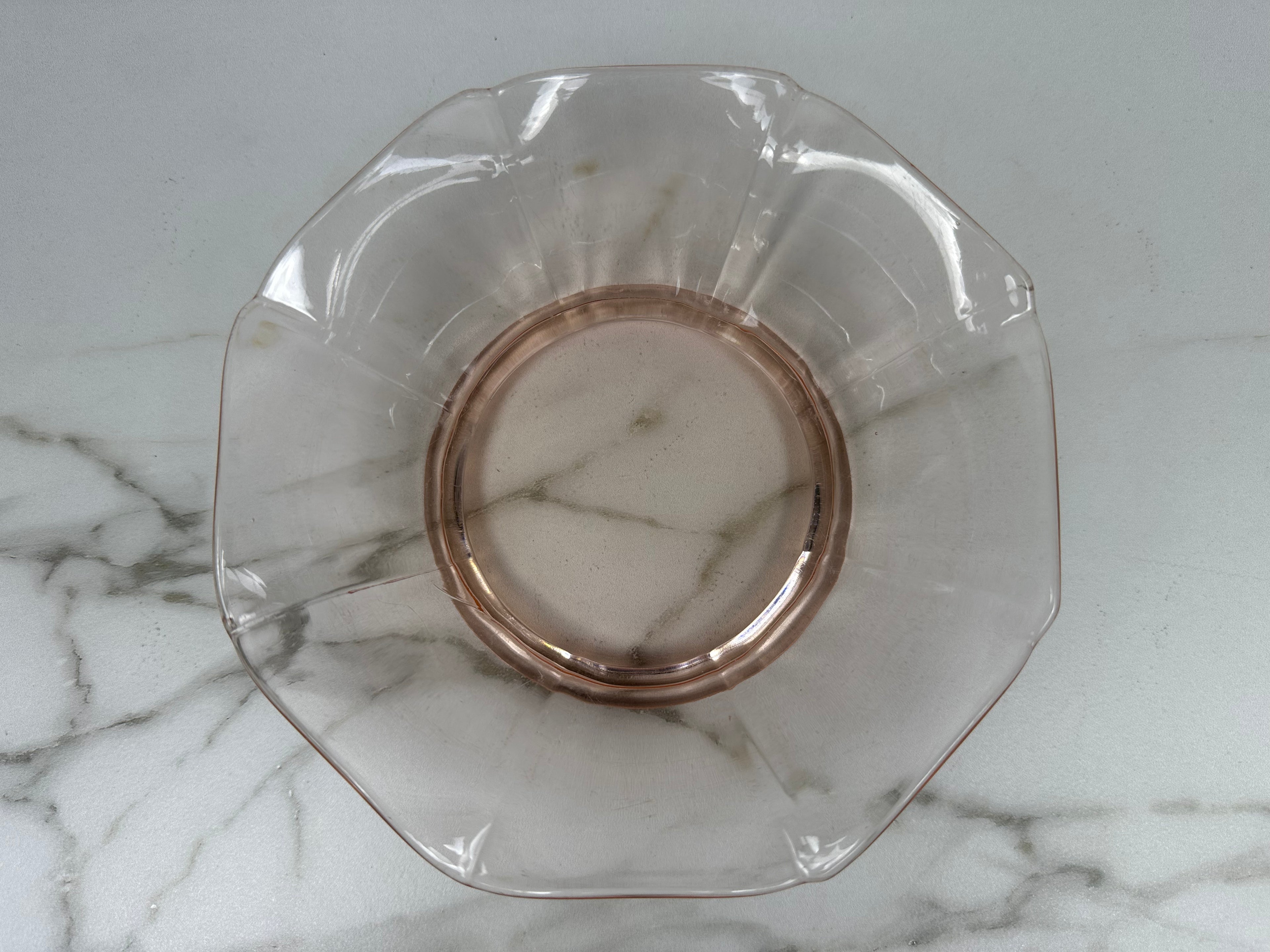 Pink Depression Glass Octagon Bowl -  “Octagon” Heisey | Circa 1925-1937