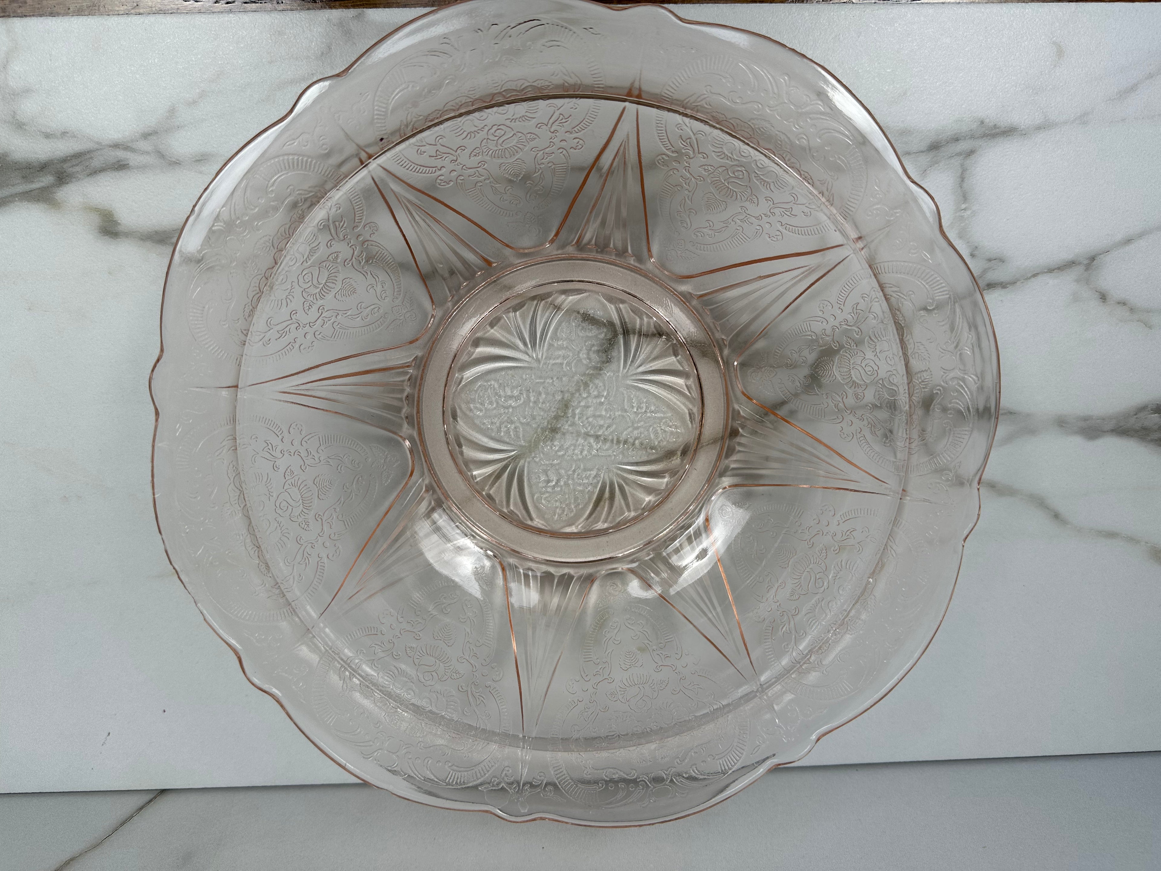 Pink Depression Glass Bowl -  “Royal Lace” Hazel Atlas  | Circa 1934-1941