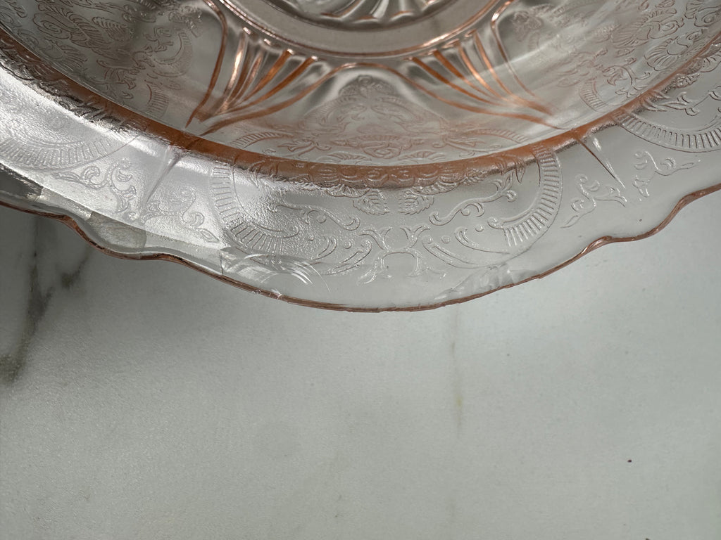 Pink Depression Glass Bowl -  “Royal Lace” Hazel Atlas  | Circa 1934-1941
