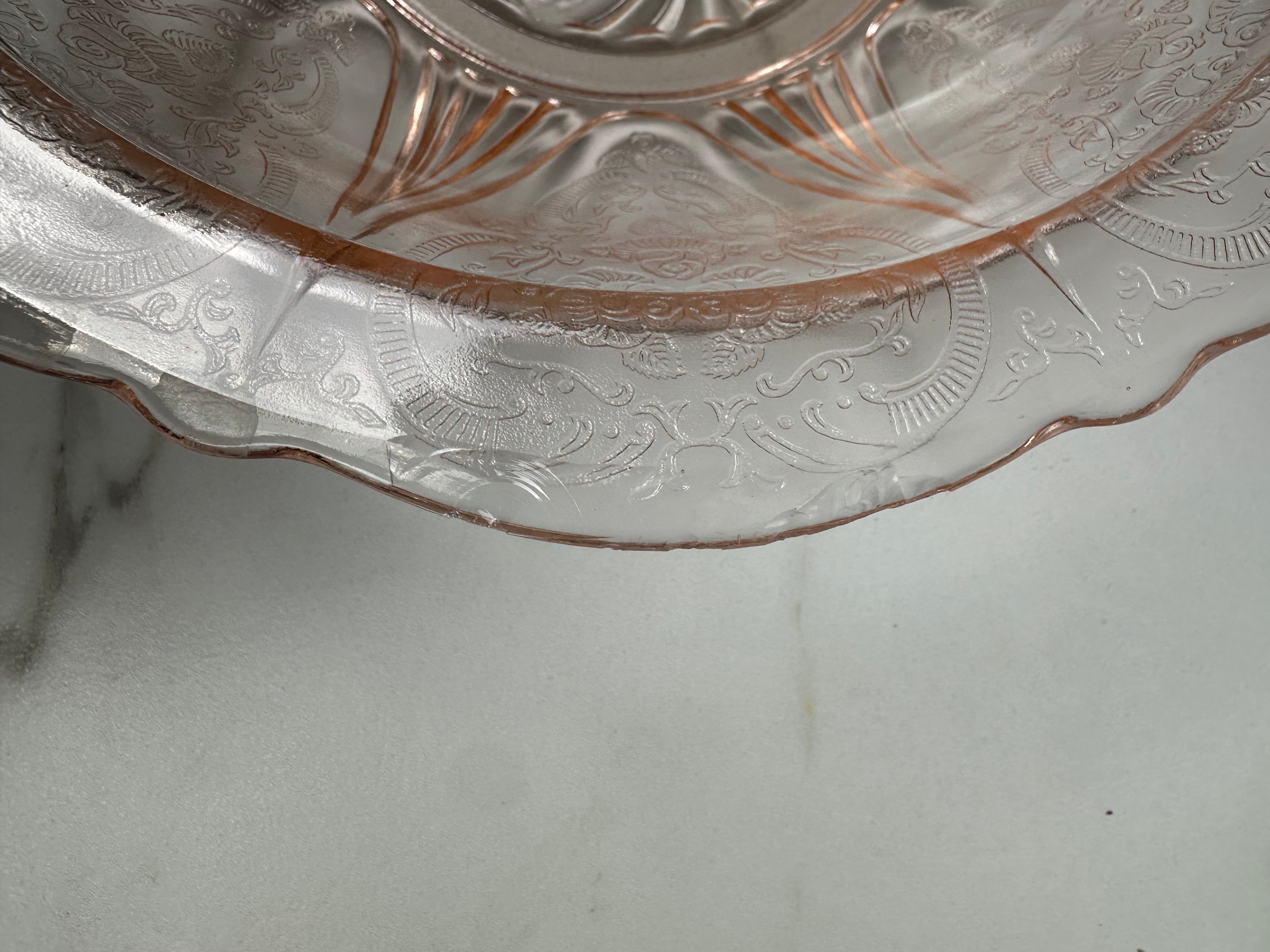 Pink Depression Glass Bowl -  “Royal Lace” Hazel Atlas  | Circa 1934-1941