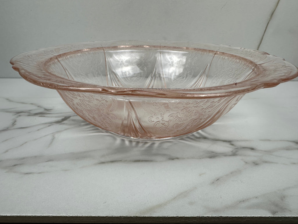 Pink Depression Glass Bowl -  “Royal Lace” Hazel Atlas  | Circa 1934-1941