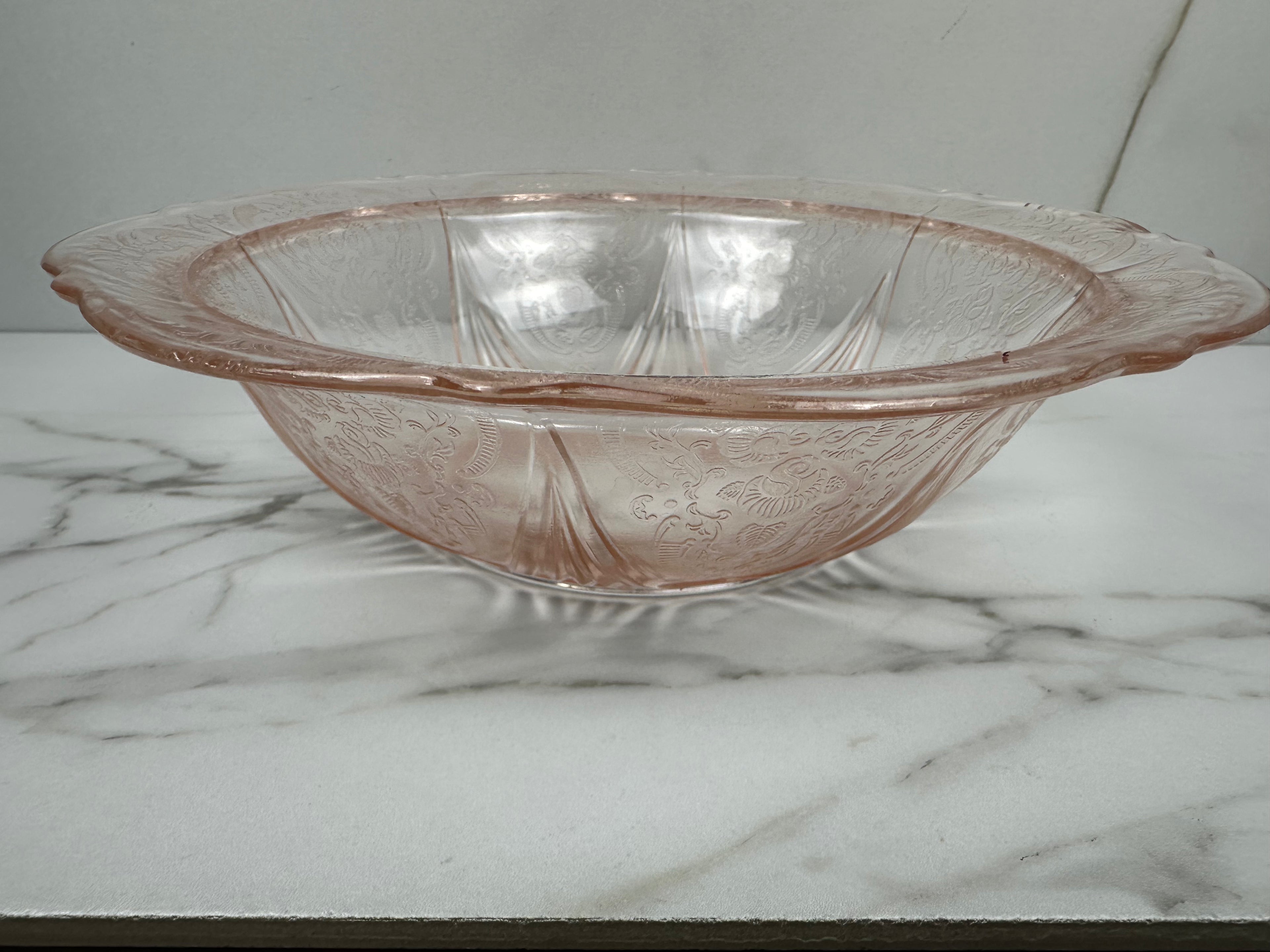 Pink Depression Glass Bowl -  “Royal Lace” Hazel Atlas  | Circa 1934-1941