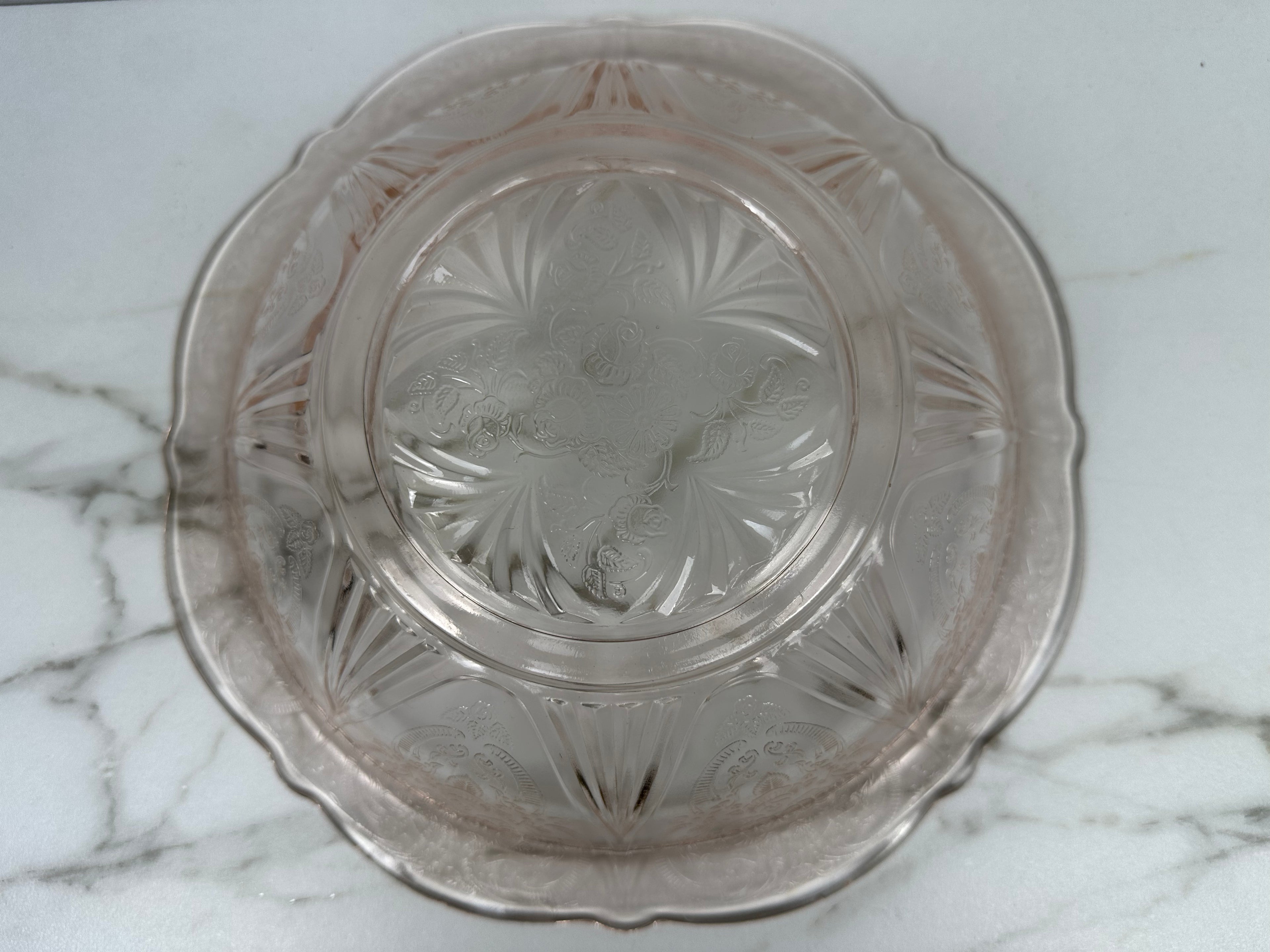 Pink Depression Glass Bowl -  “Royal Lace” Hazel Atlas  | Circa 1934-1941