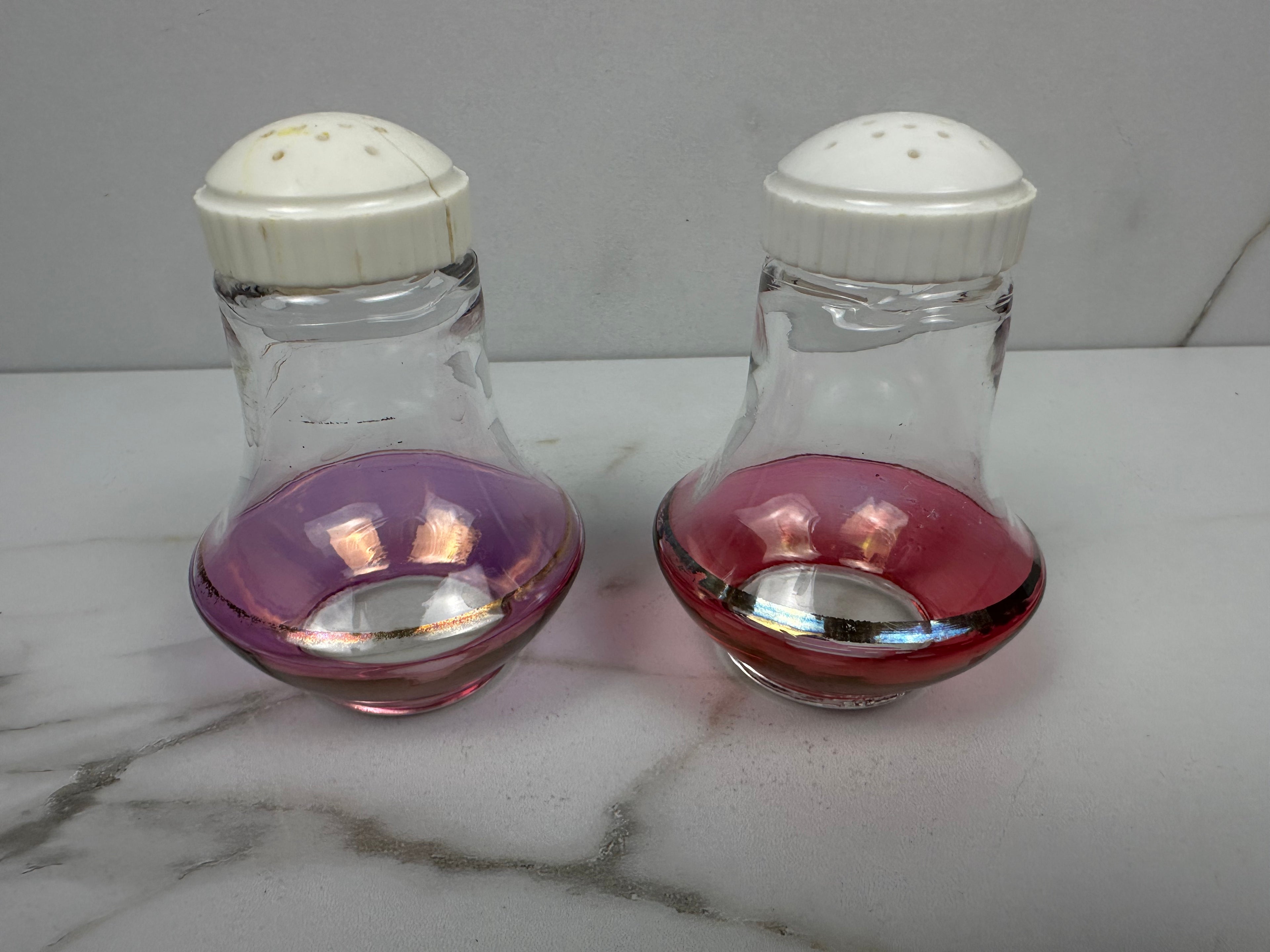 Salt and Pepper Shakers Set - “Zash Cranberry and Zash Purple” Bartlett Collins