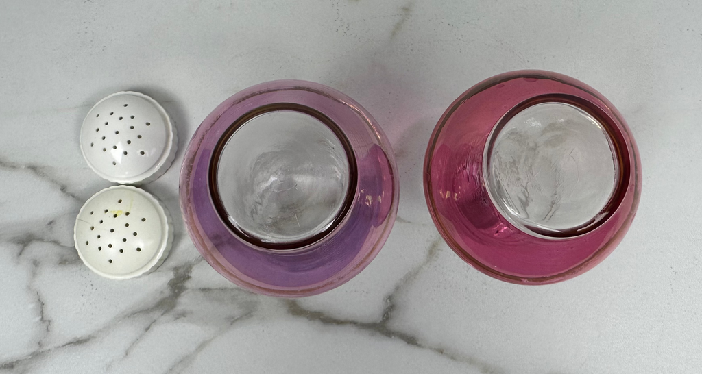 Salt and Pepper Shakers Set - “Zash Cranberry and Zash Purple” Bartlett Collins
