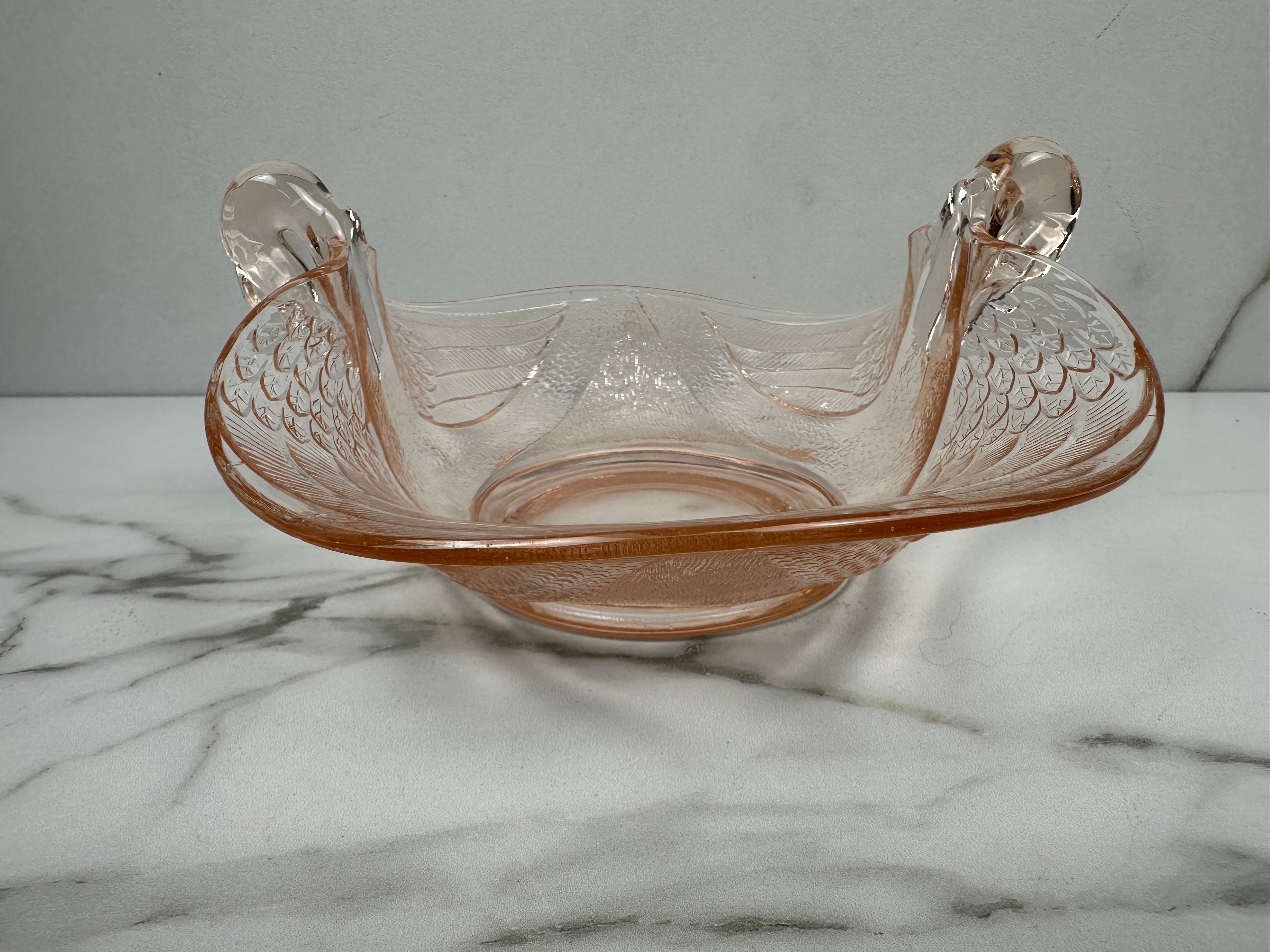 Pink Depression Glass Double Headed Swan Bowl -  Fenton  | Circa 1930’s
