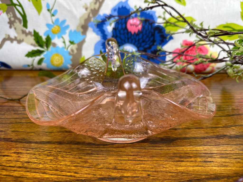 Pink Depression Glass Double Headed Swan Bowl -  Fenton  | Circa 1930’s