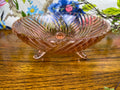 Pink Depression Glass Footed Bowl -  “Prismatic” Anchor Hocking | Circa 1940’s
