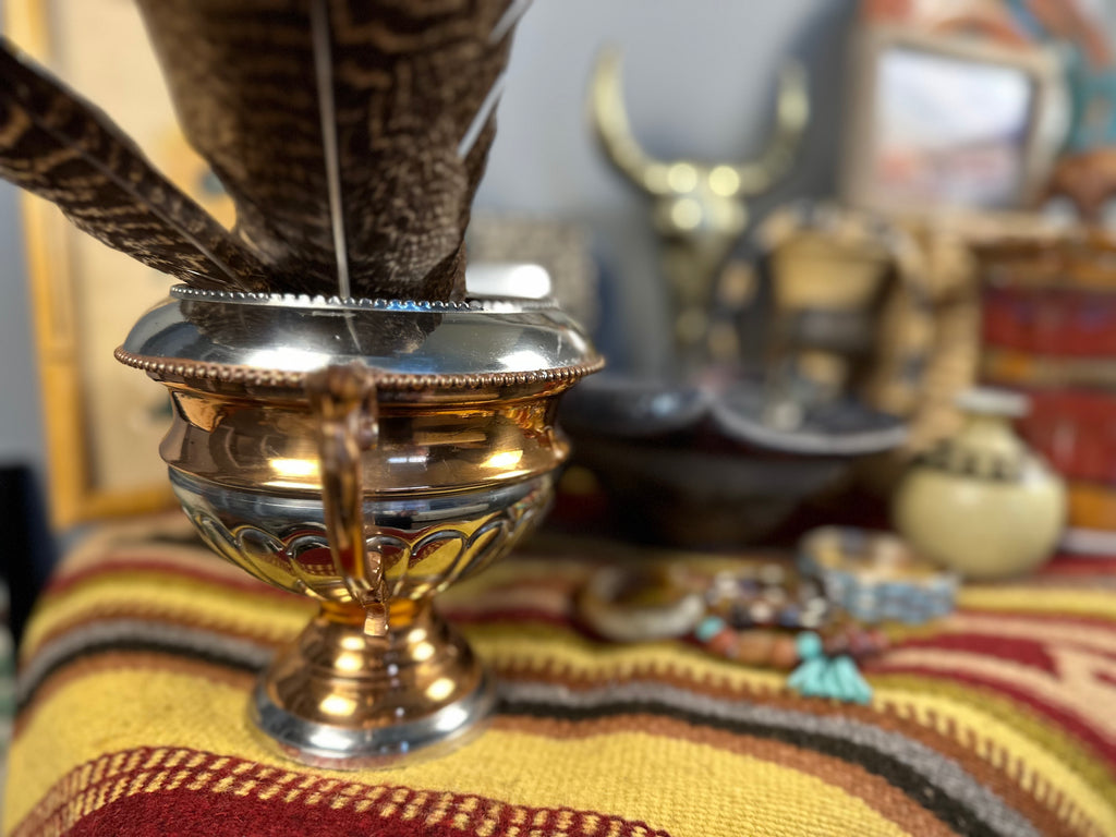 Bronze and Silver Handled Vase