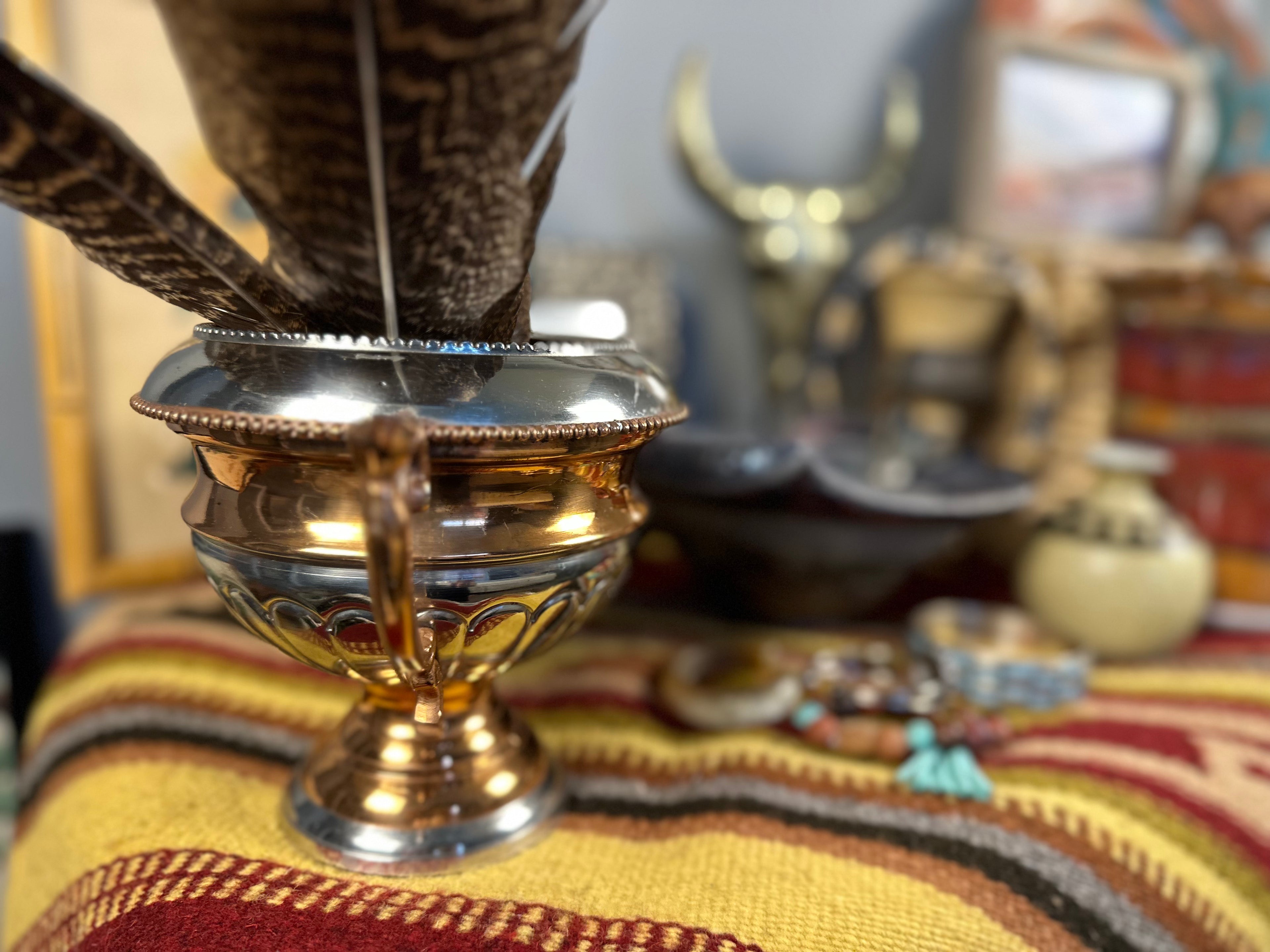 Bronze and Silver Handled Vase