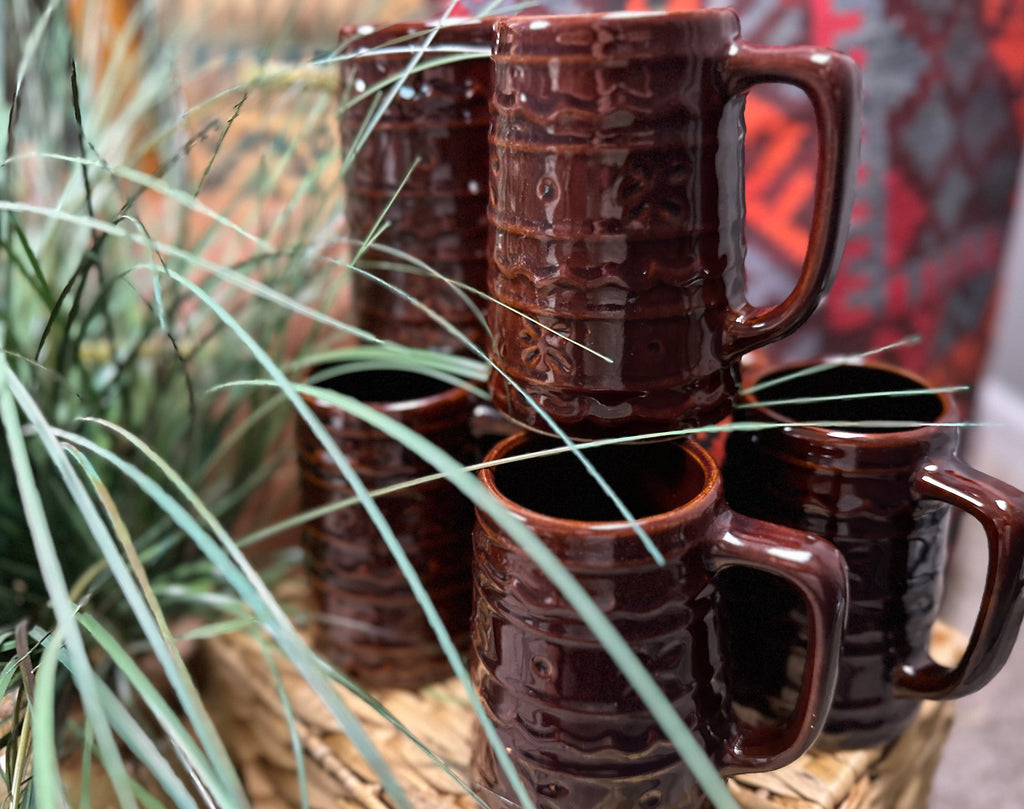 Marcrest Daisy and Dot Brown Stoneware  Mug