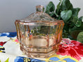 Pink Depression Glass Lidded Candy DIsh  -  “Concord” Indiana Glass  | Circa 1930 - 1950