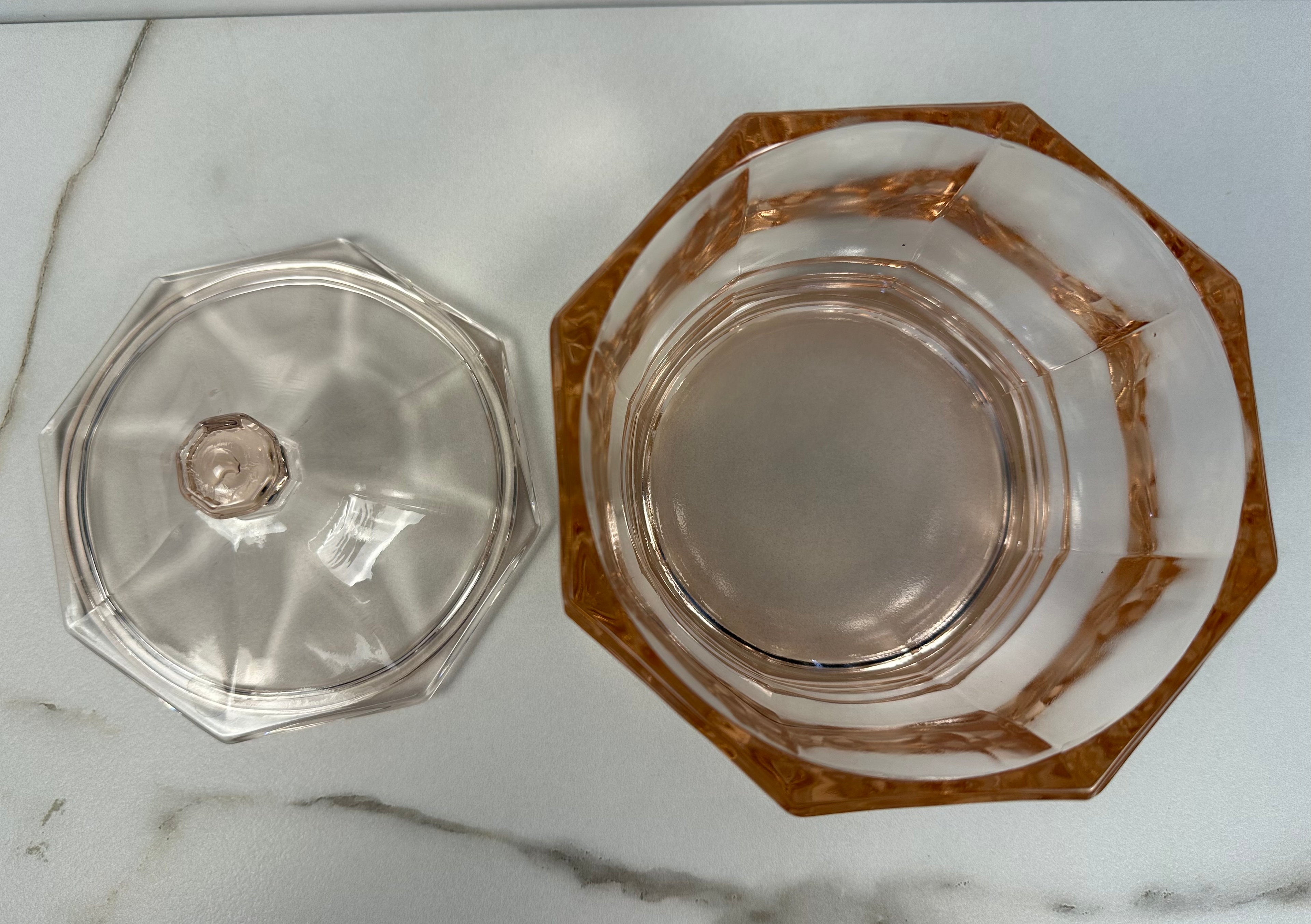 Pink Depression Glass Lidded Candy DIsh  -  “Concord” Indiana Glass  | Circa 1930 - 1950