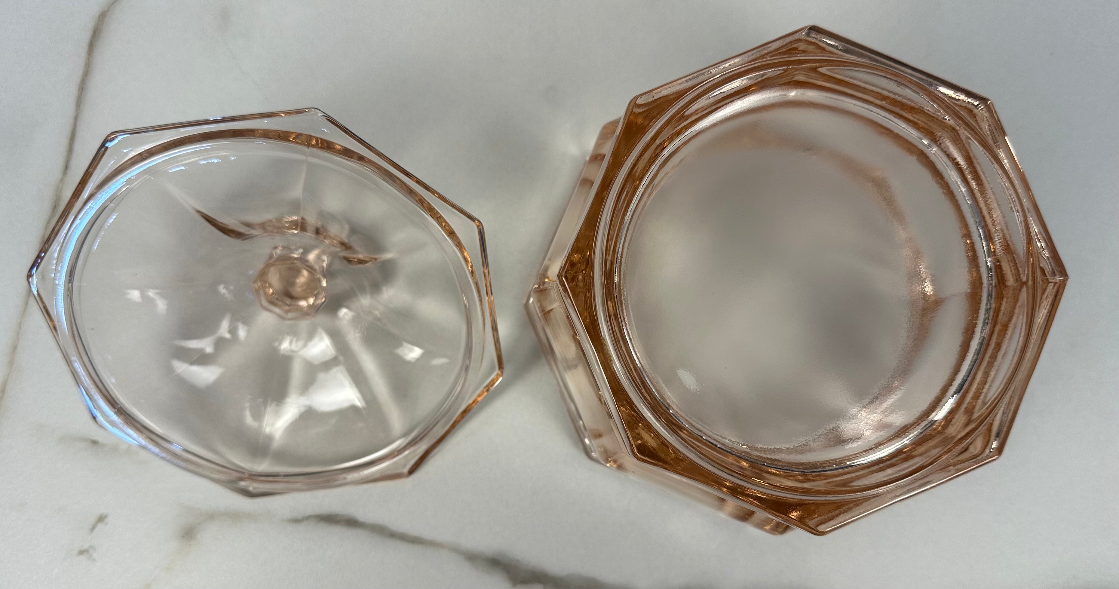 Pink Depression Glass Lidded Candy DIsh  -  “Concord” Indiana Glass  | Circa 1930 - 1950