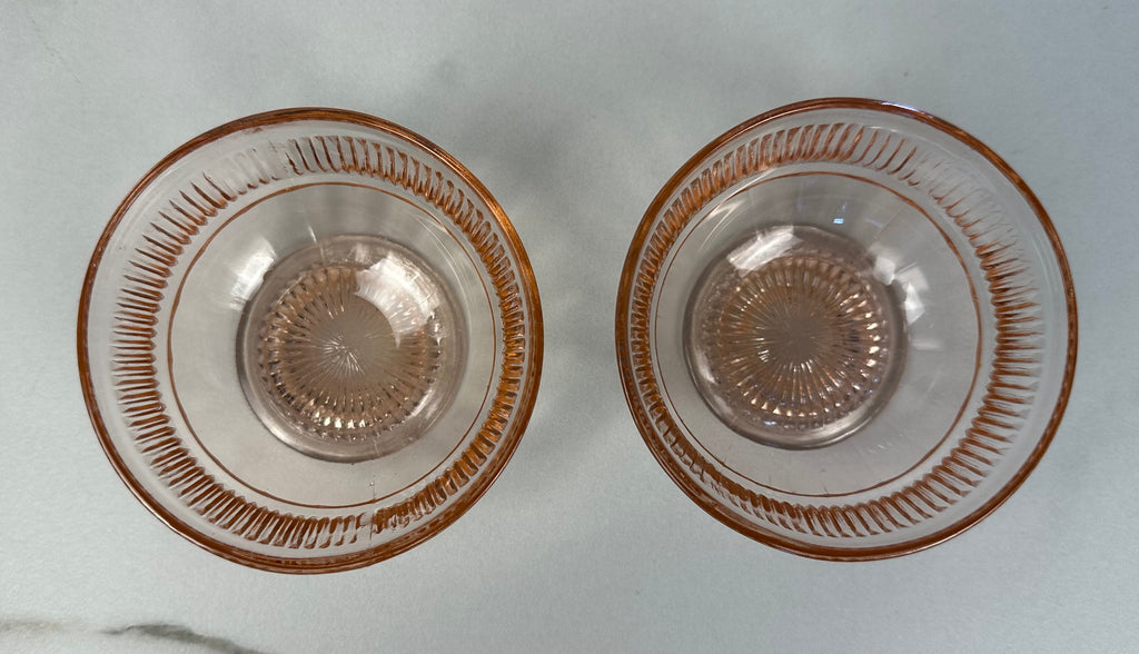 Pink Depression Glass Sherbert Bowl/Cup  -  “Queen Mary - Vertical Rib” Anchor Hocking  | Circa 1936 - 1949