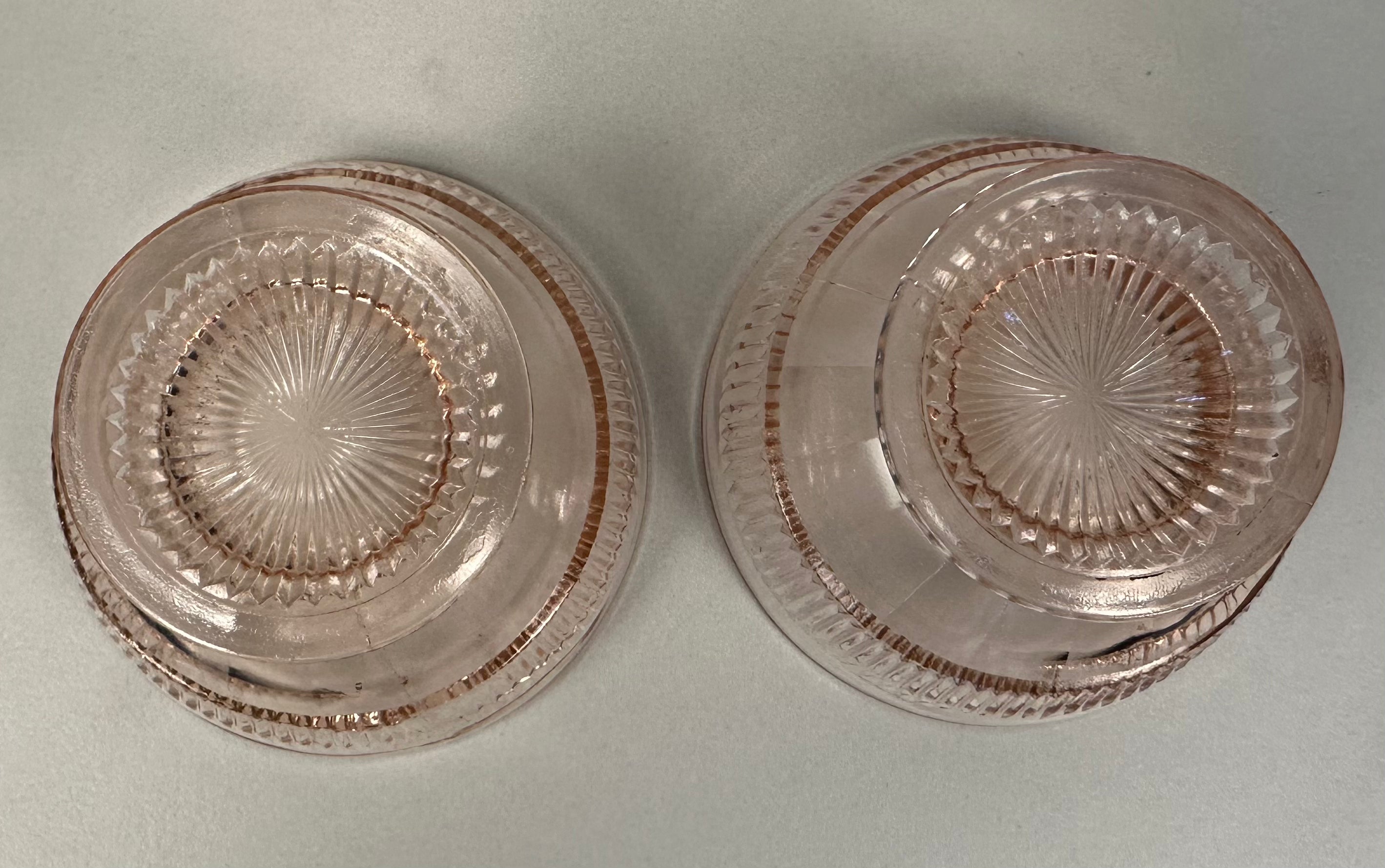 Pink Depression Glass Sherbert Bowl/Cup  -  “Queen Mary - Vertical Rib” Anchor Hocking  | Circa 1936 - 1949