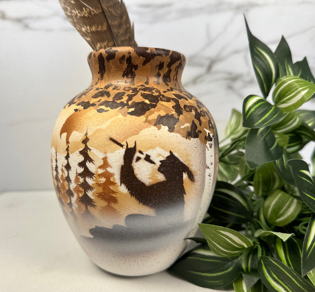 “Calling the Spirits” – Cedar Mesa Signed Pottery Jar by James Benally (Hozoni Pottery)