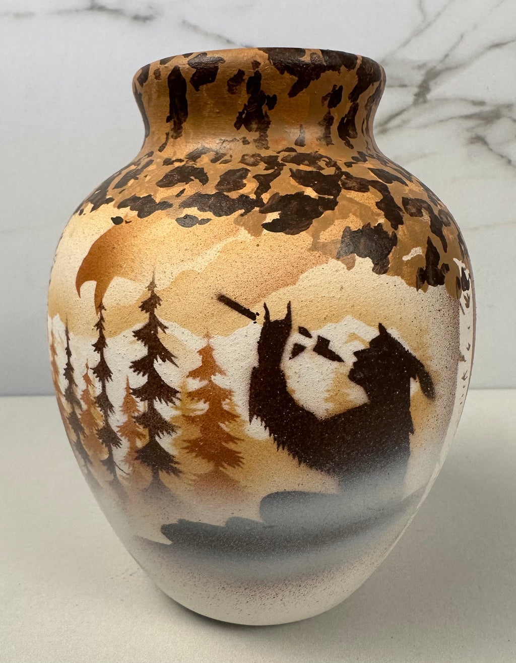“Calling the Spirits” – Cedar Mesa Signed Pottery Jar by James Benally (Hozoni Pottery)