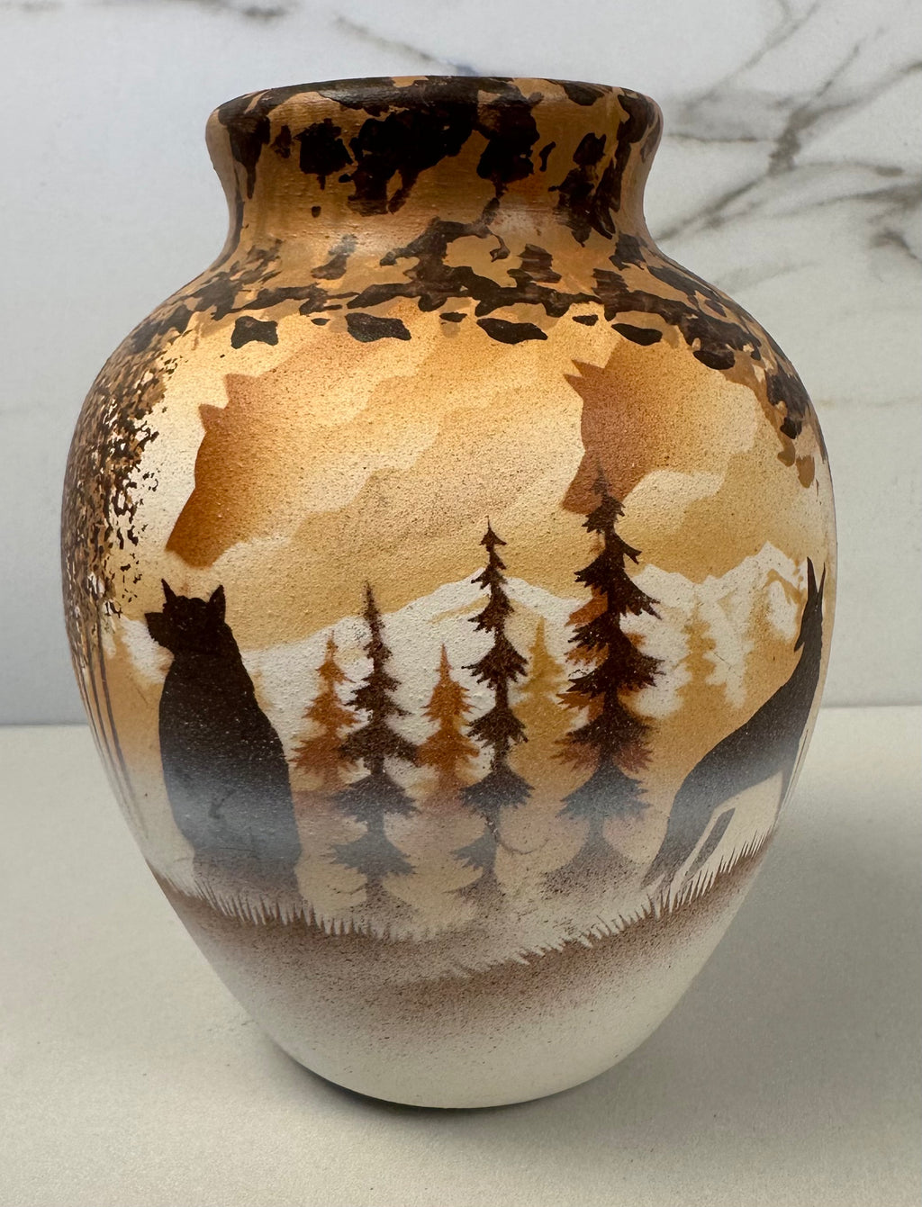 “Calling the Spirits” – Cedar Mesa Signed Pottery Jar by James Benally (Hozoni Pottery)