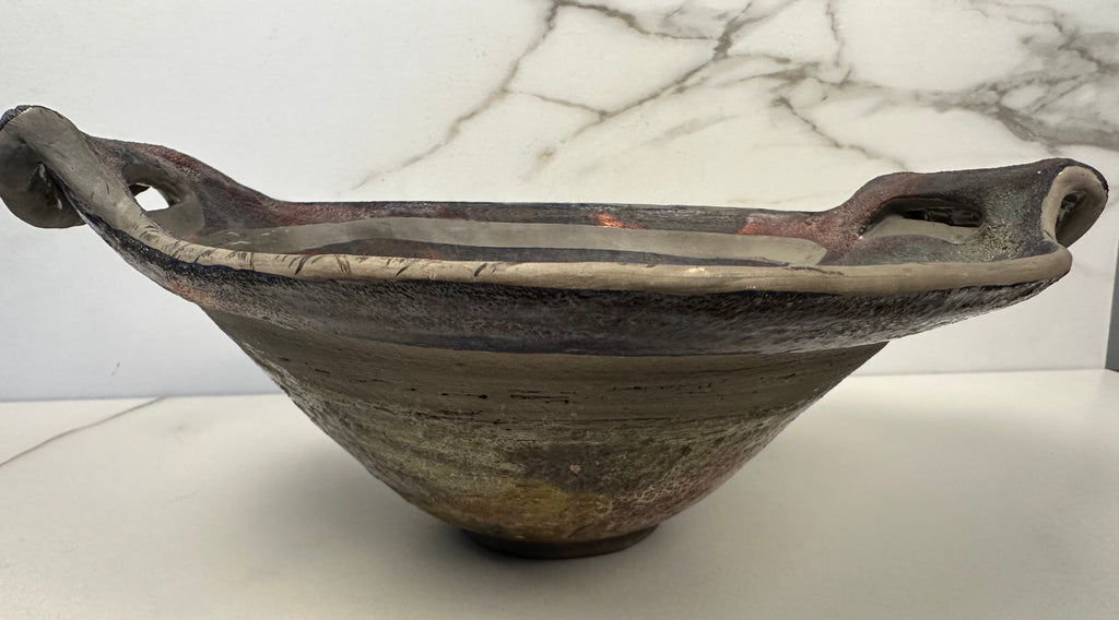 Raku Studio Pottery Bowl Artist Signed -  KE