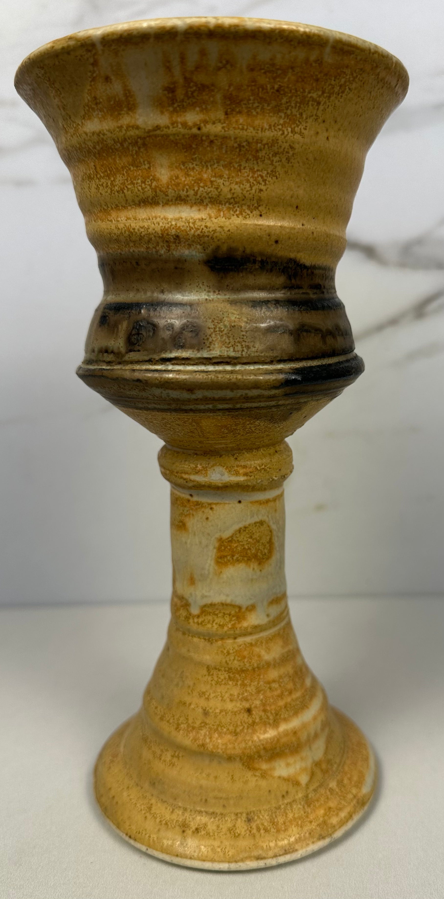 Studio Pottery Wine Goblet / Candle Holder