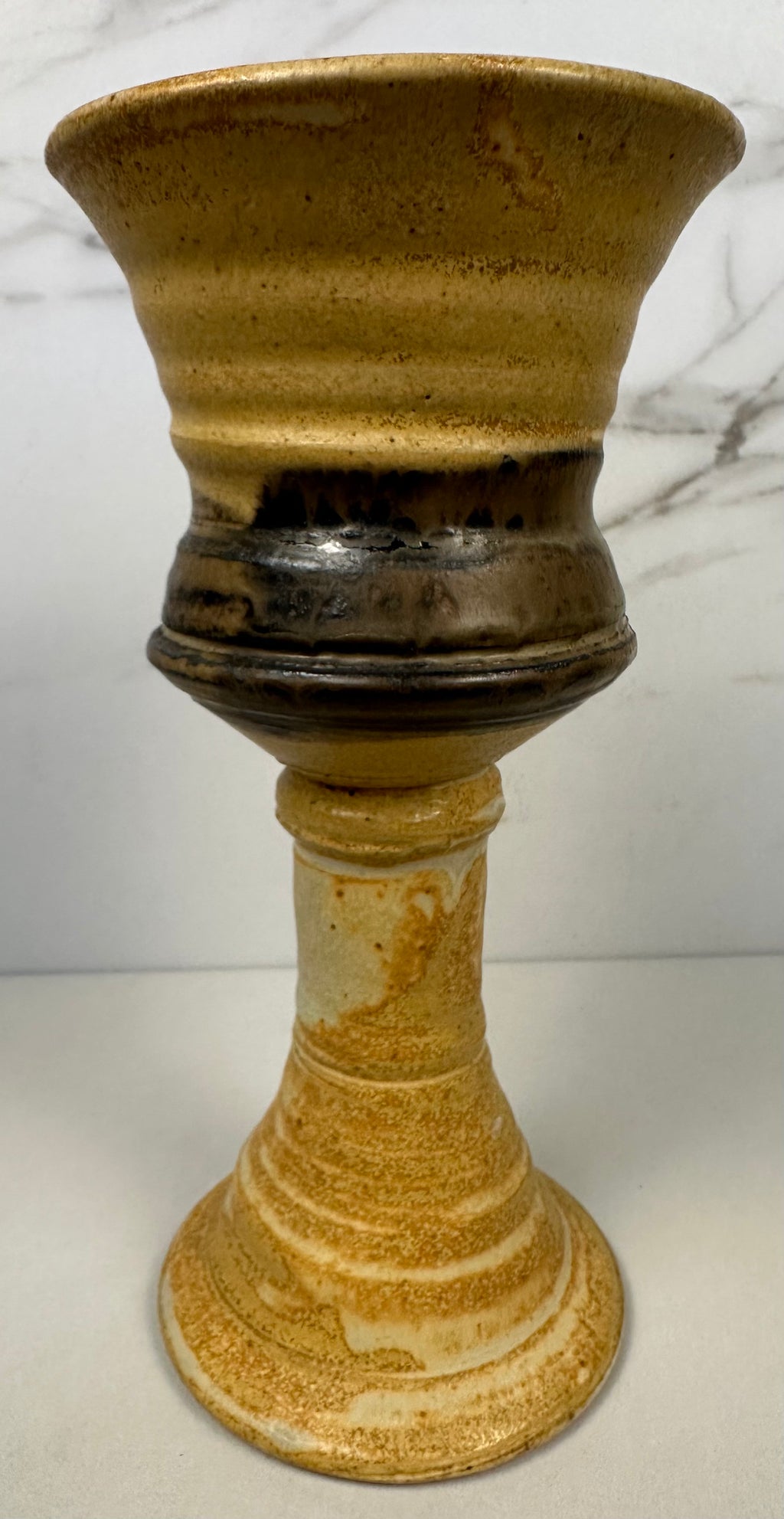 Studio Pottery Wine Goblet / Candle Holder
