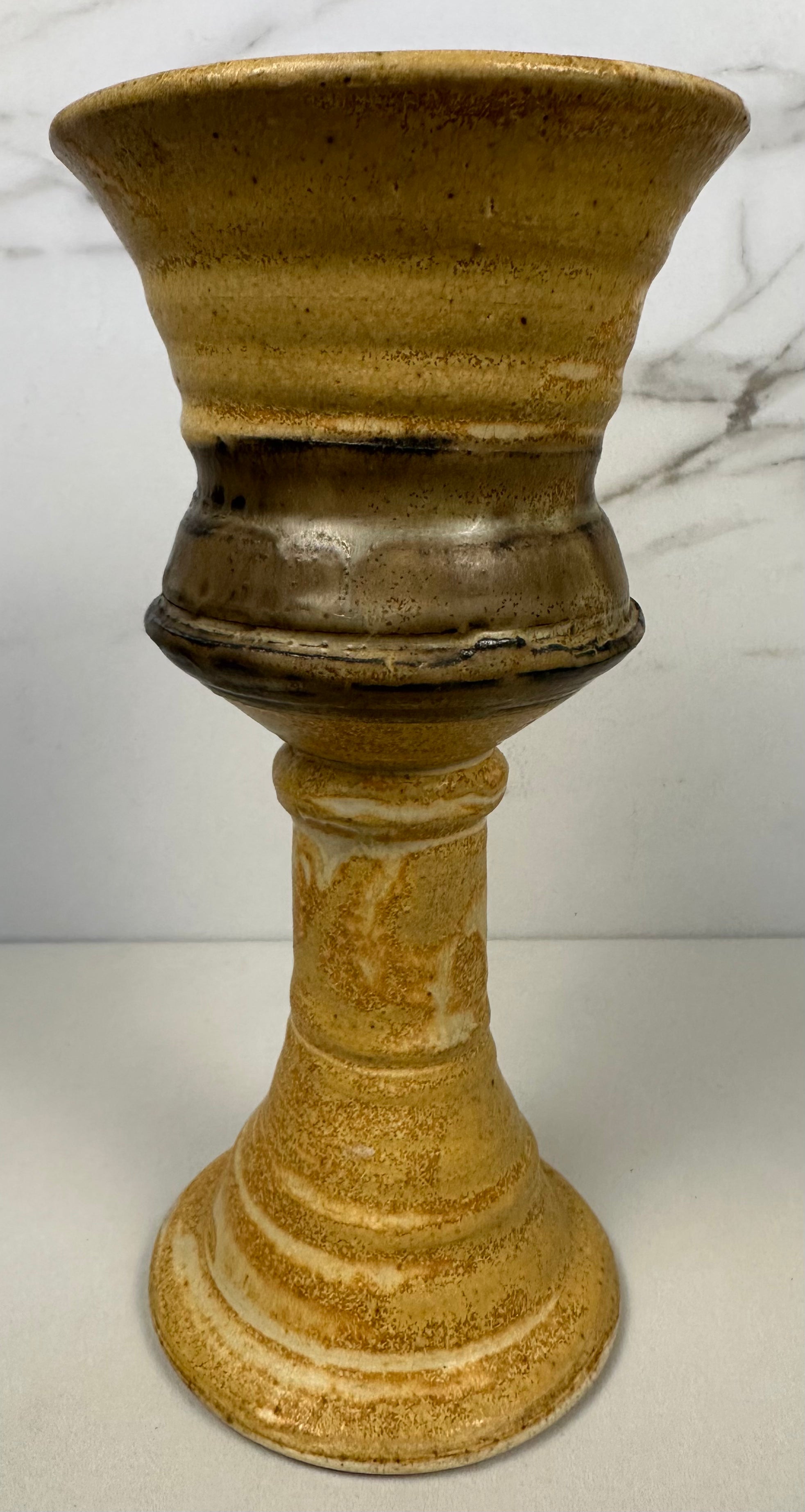 Studio Pottery Wine Goblet / Candle Holder