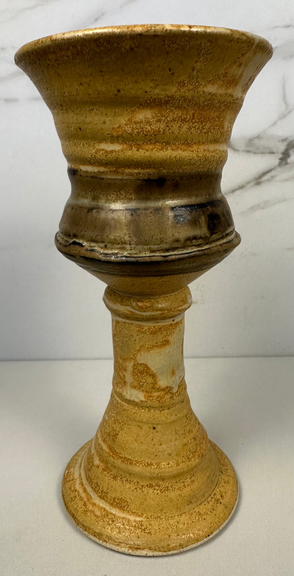 Studio Pottery Wine Goblet / Candle Holder