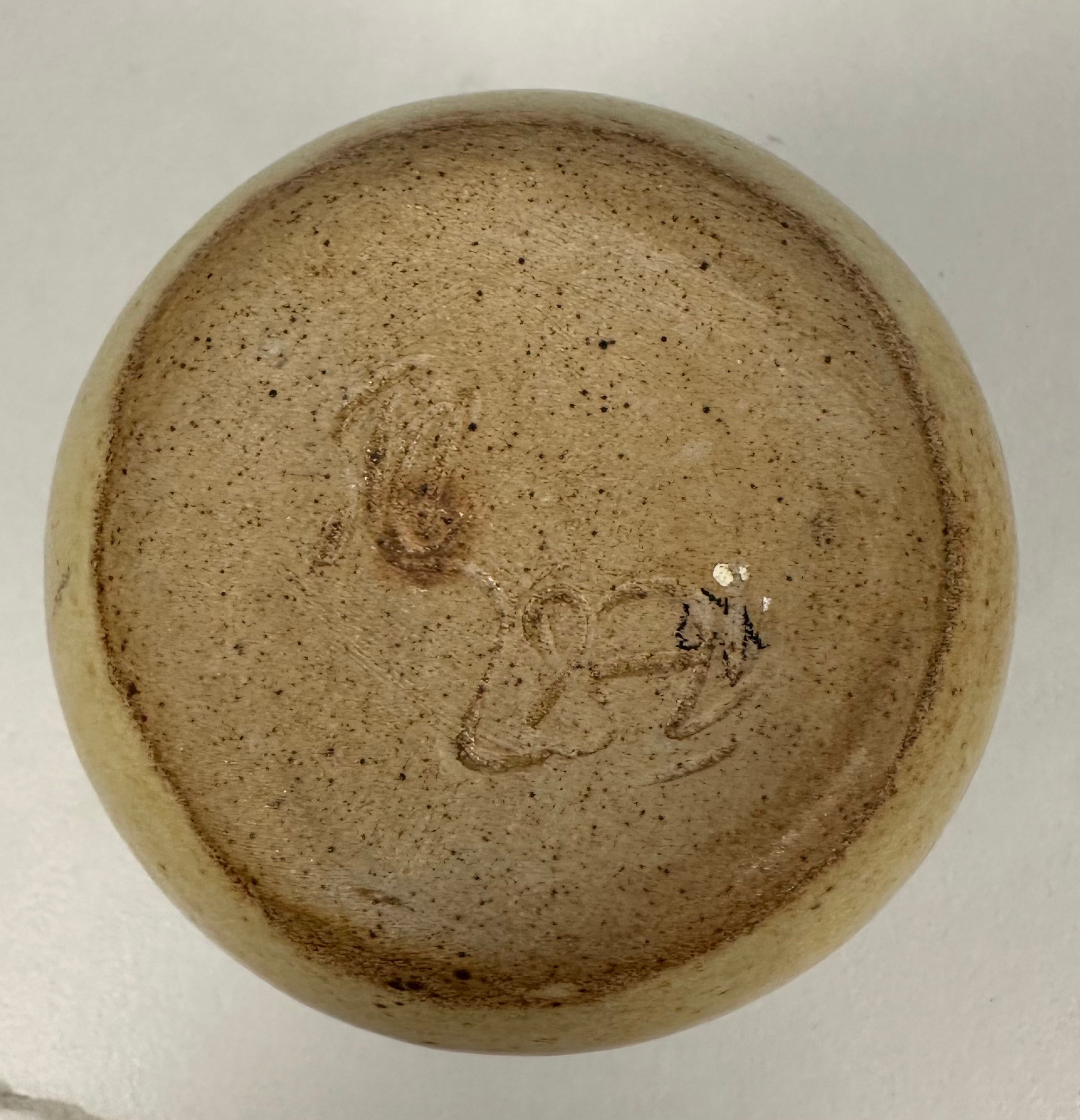 Round Beige & Brown Studio Pottery Vase