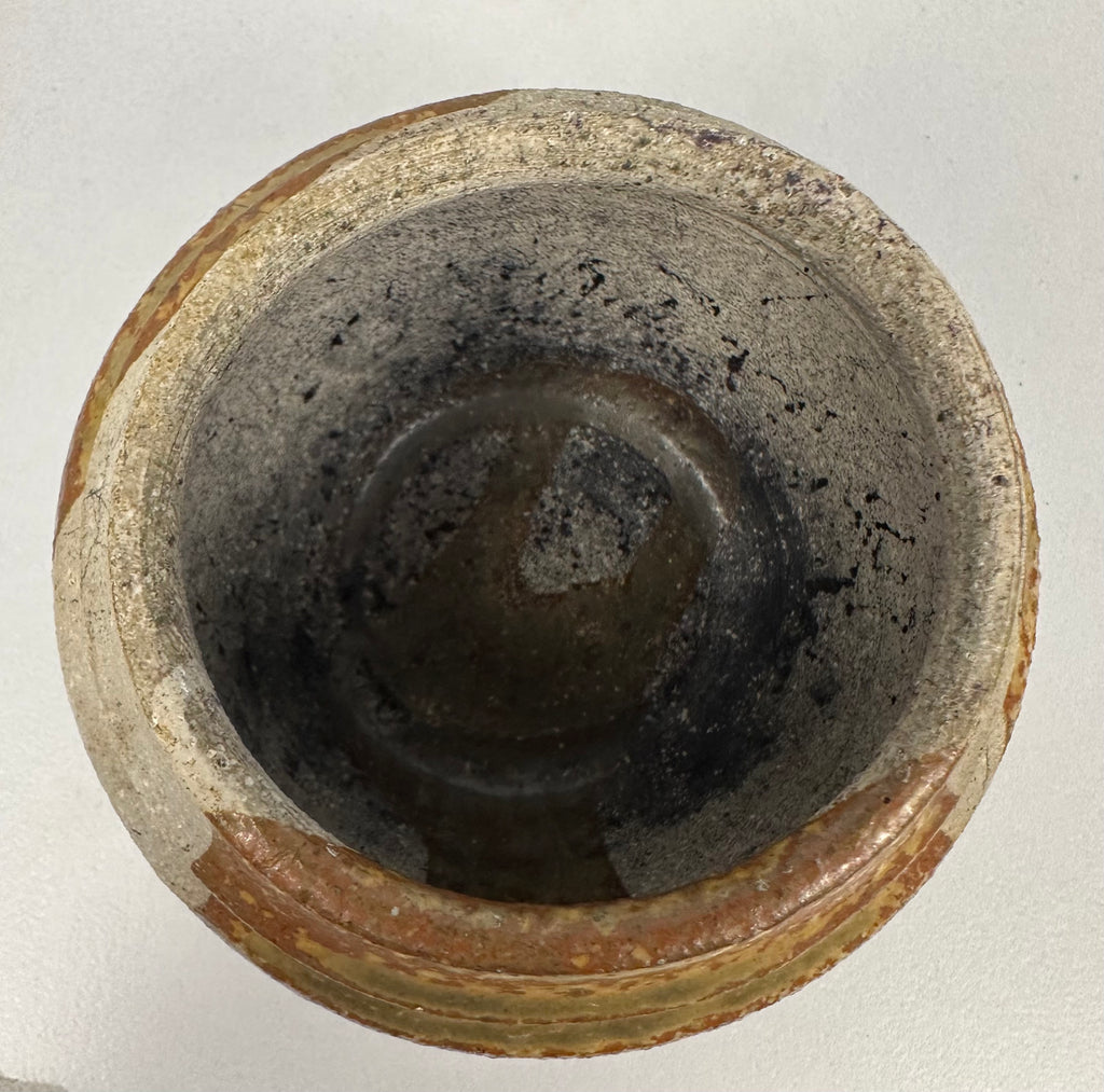 Round Studio Pottery Vase, Brown Tones, Artist Signed - Landace