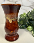 Mid Century Modern Brown Drip Glaze Ceramic Vase (1970s)