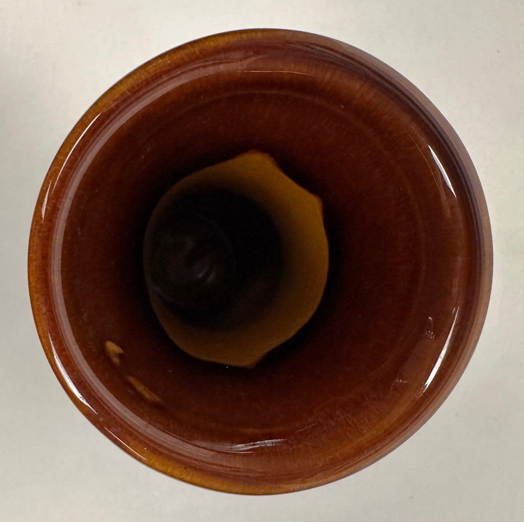 Mid Century Modern Brown Drip Glaze Ceramic Vase (1970s)