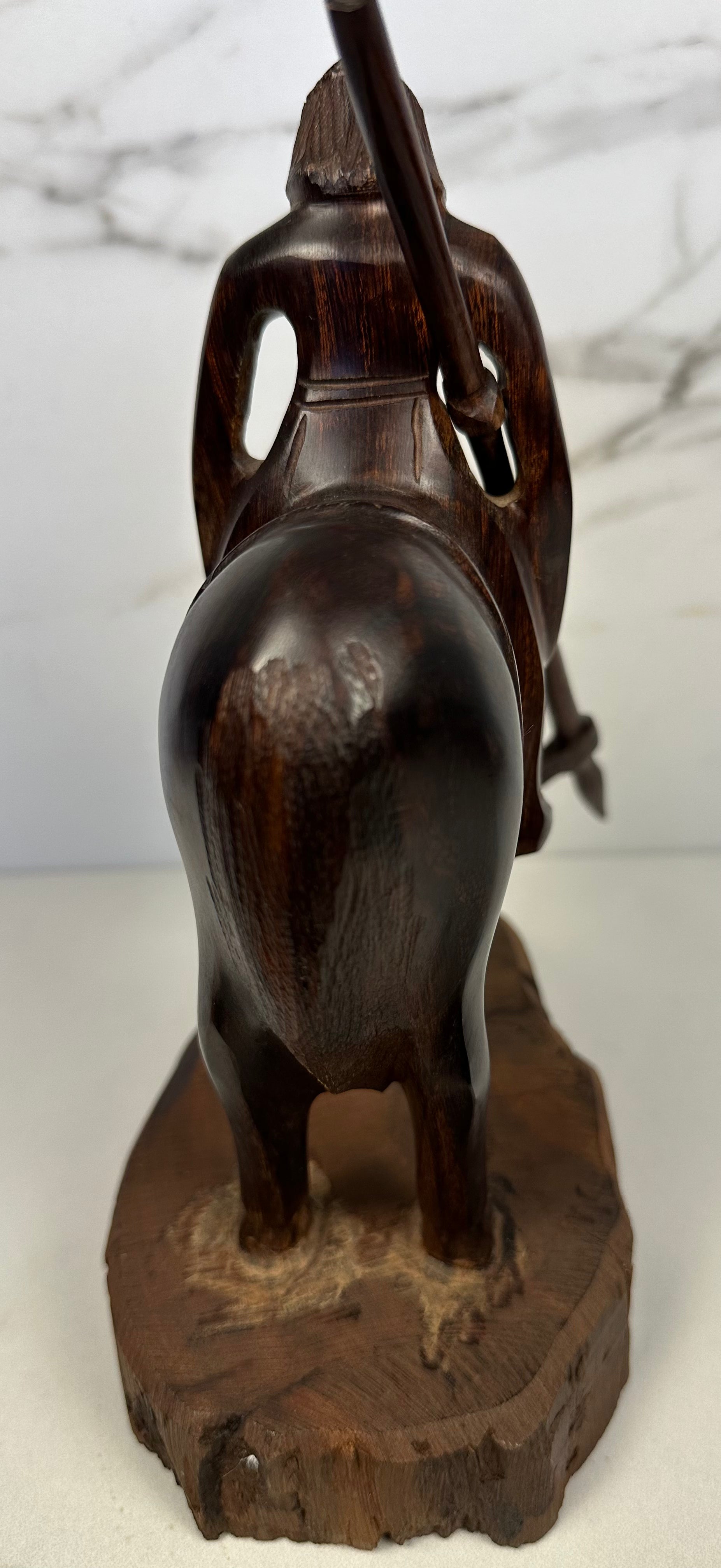 “End of the Trail” Hand-Carved Wood Sculpture